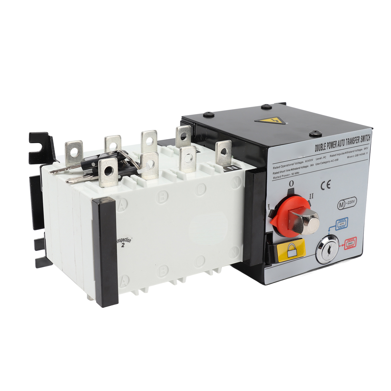 Automatischer Umschalter Für Generatoren, 2 Eingänge, 1 Ausgang, 125 A, 400 V Ac, Zweiphasig Isoliert