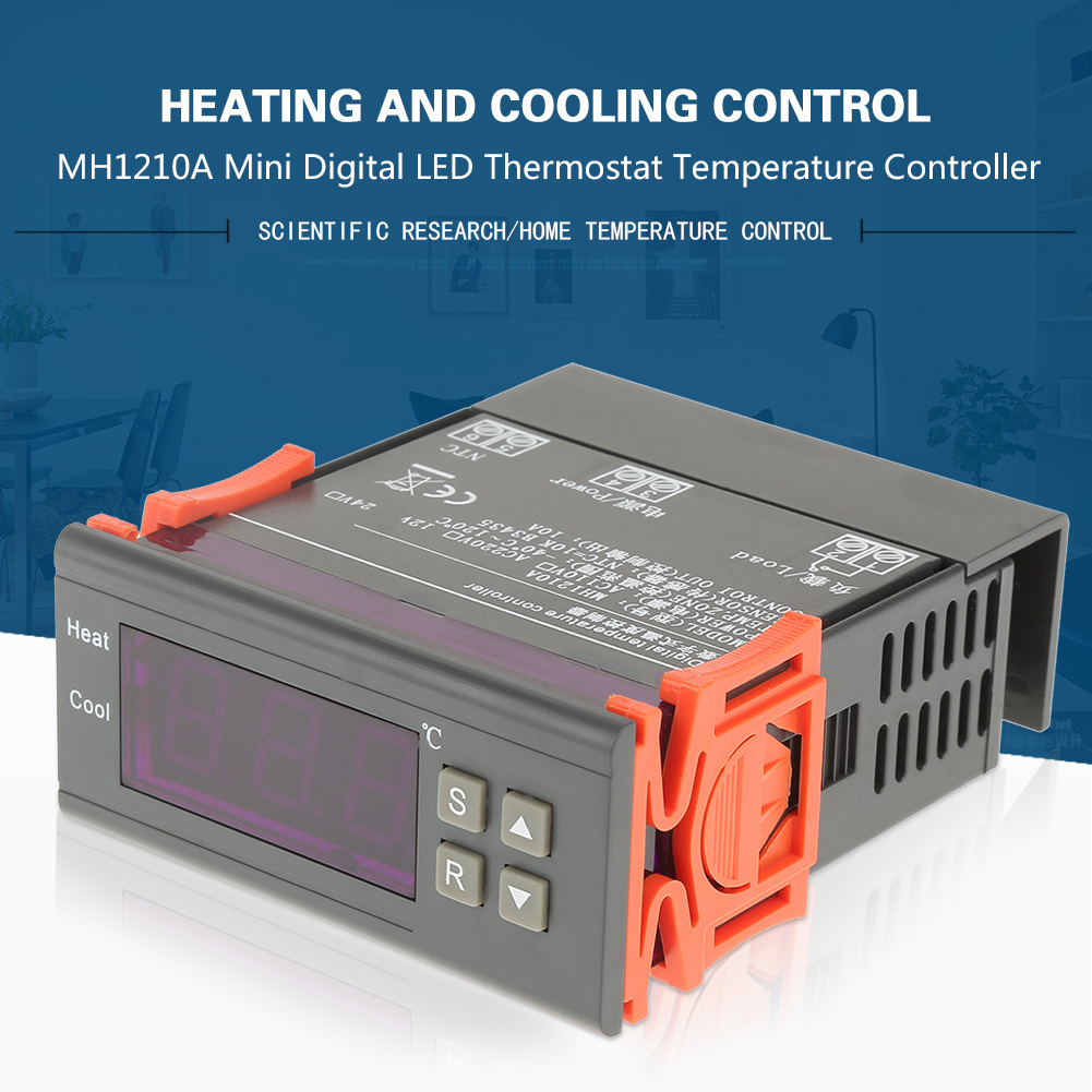 Mh1210a Mini-led-digitalthermostat Mit Temperaturfühler, Ac220v-steuerung