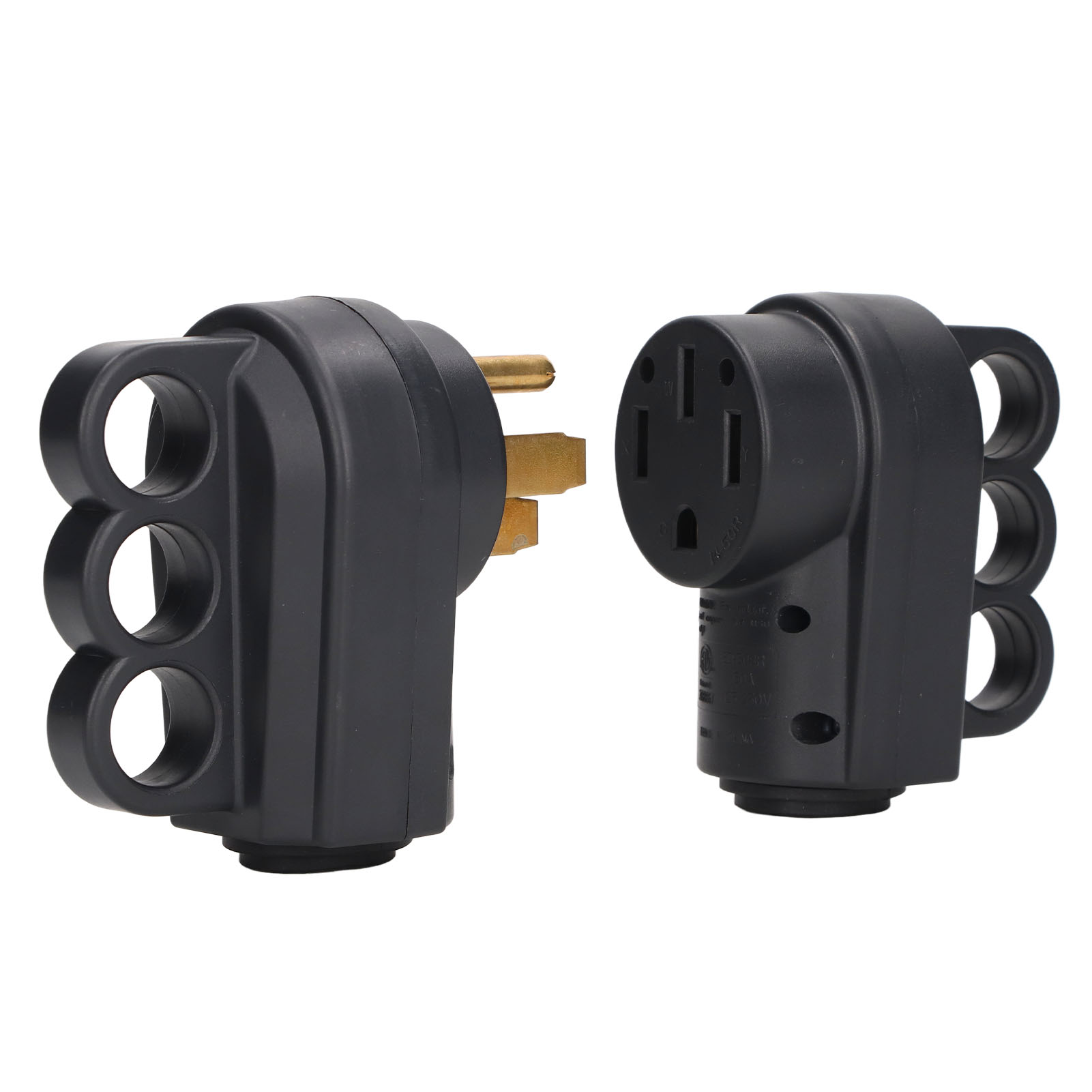 4-poliger Stecker-auf-buchse-adaptersatz Für Wohnmobile Mit Rückseitigem Zugring, 125 V 50 A Industriestecker