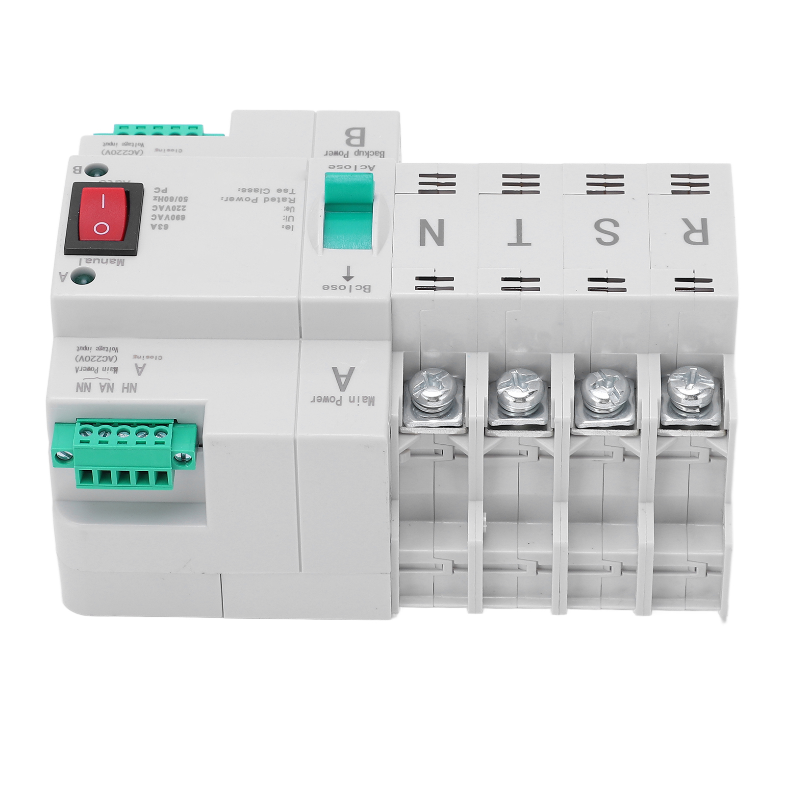 Automatischer Umschalter Mit Dualer Stromversorgung, 4-polig, Din-schiene, Für Pz30-gehäuse, Ac 220 V, 80 A