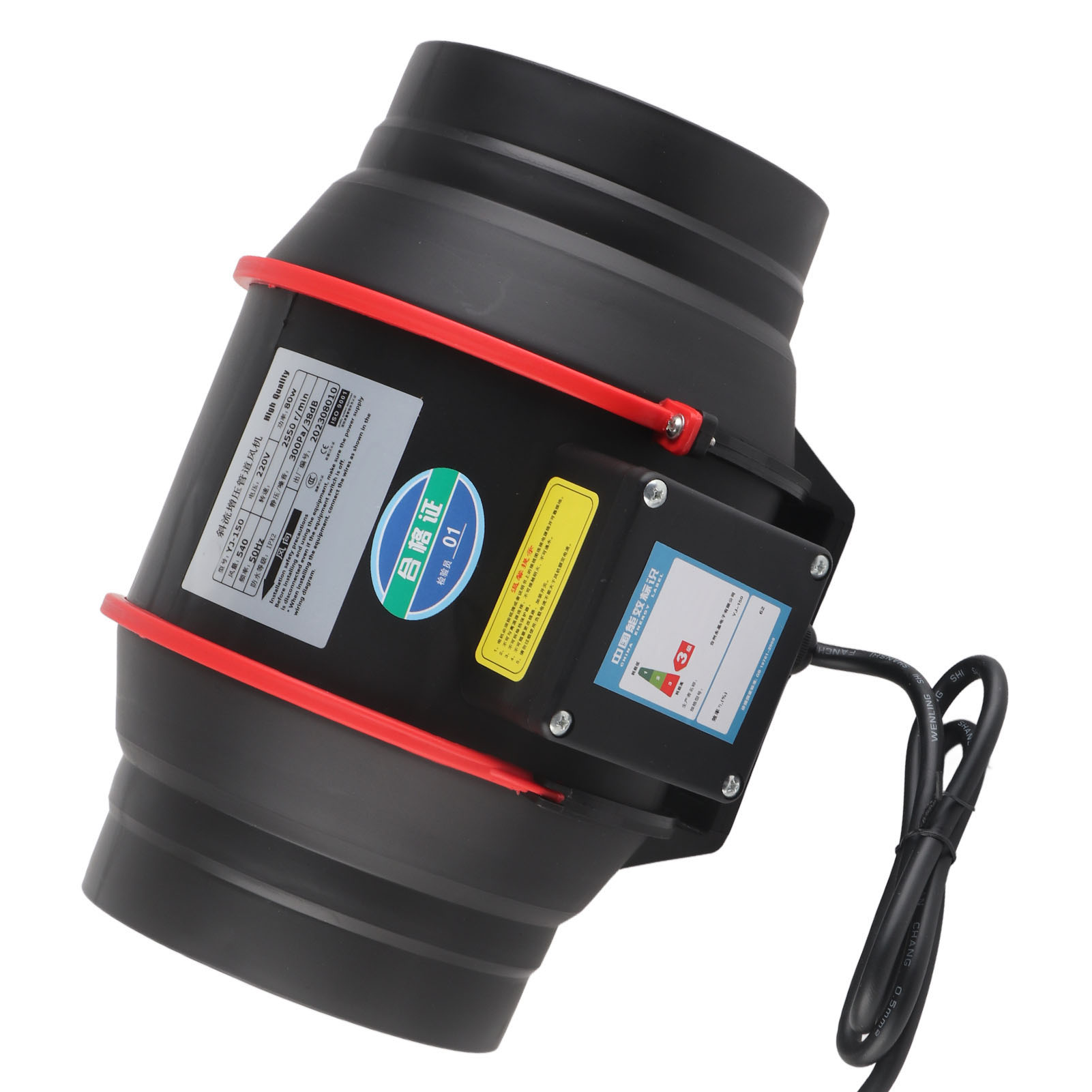 15 Cm Leiser Kanalventilator Für Growzelte, Luftabsaugung In Innenräumen, Einstufige Belüftung, 80 W, 220 V Eu-stecker