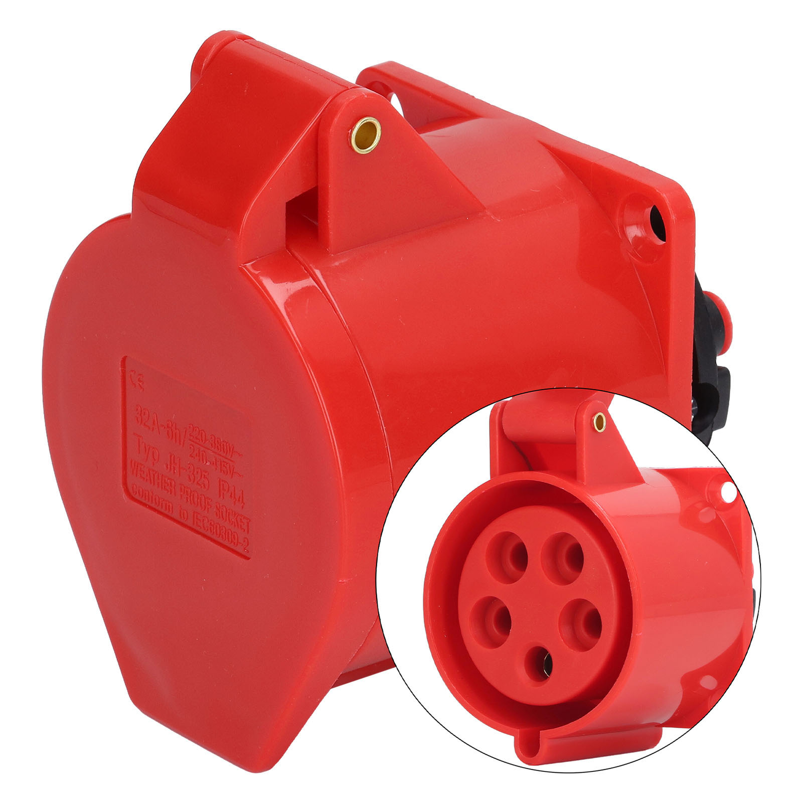 2er-pack Ip44 Wasserdichte 5-polige Einbau-industriesteckdosen 32a 220-380v 240-415v