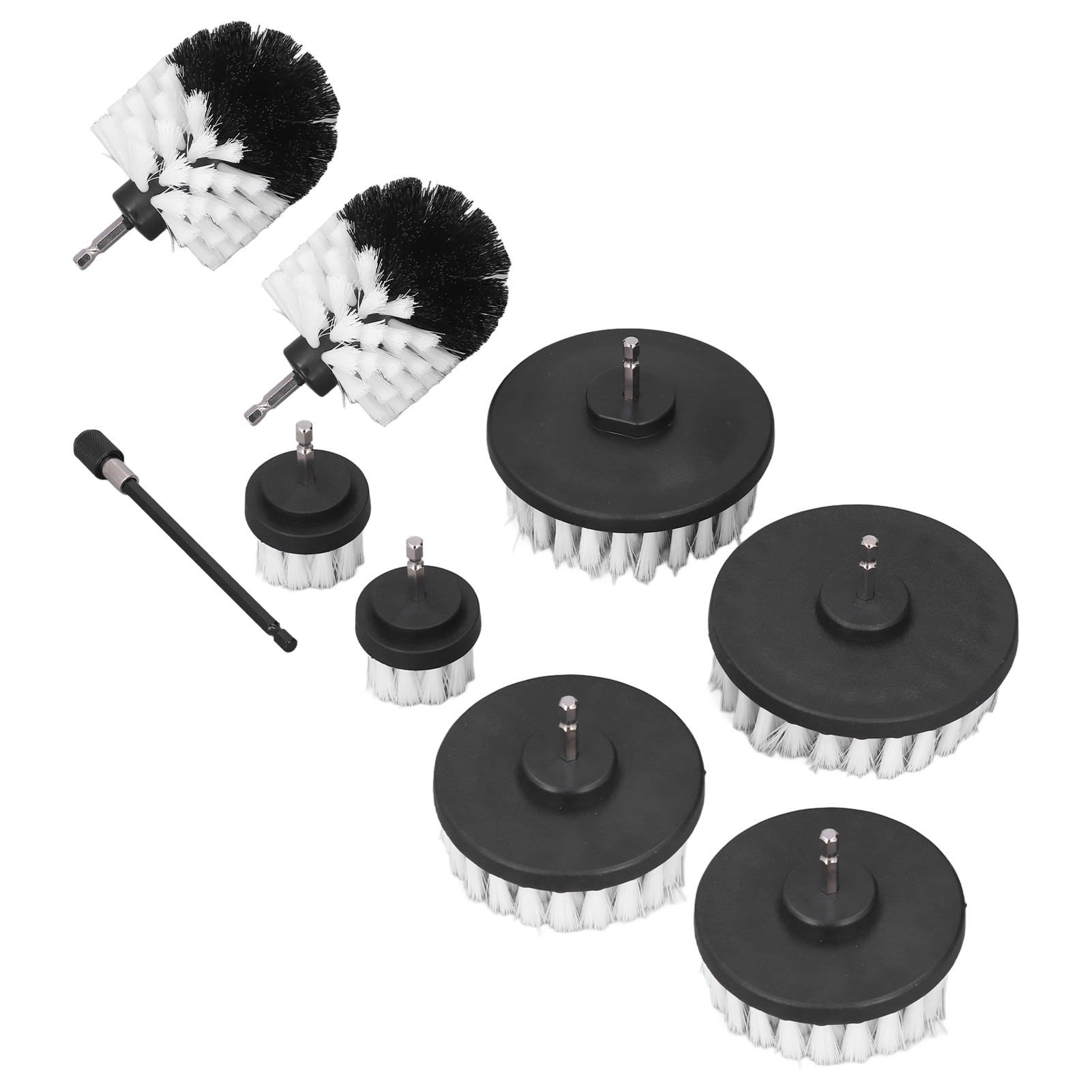 9-teiliges Reinigungsbürsten-set, Pp-bohrer Für Fliesen Und Badewannen, 6,35 Mm Universal-sechskantschaft