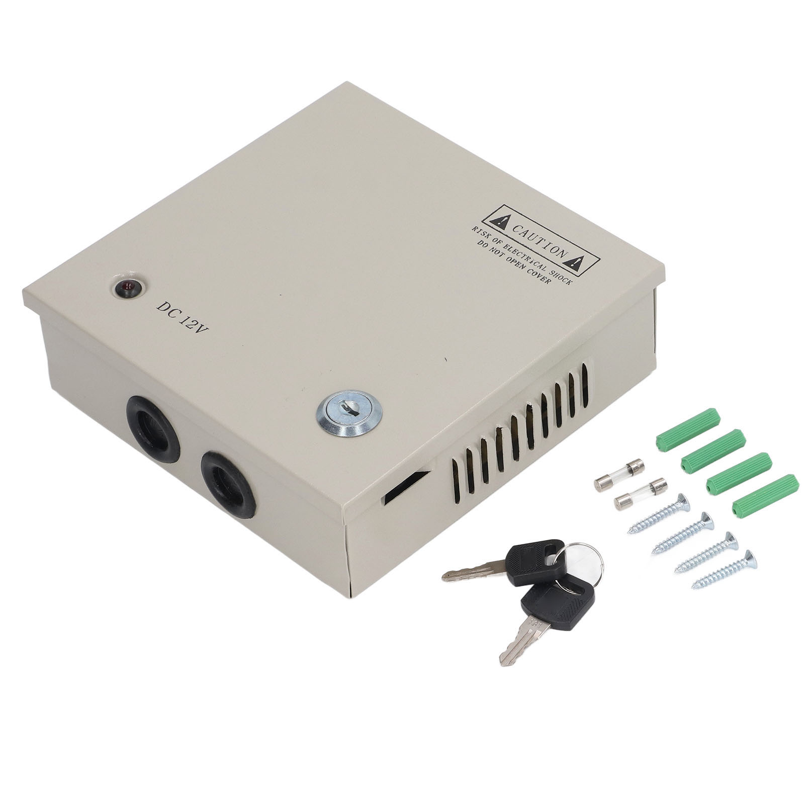 12-v-4-kanal-netzteil Für Überwachungskameras, 3 A Mit Sicherungen, Gepanzertes Metallgehäuse Mit Schloss, 110 V/220 V