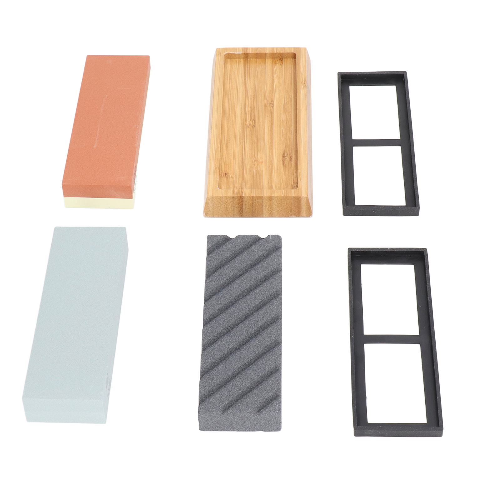 Doppelseitiger Schleifstein Mit Holzsockel Und Rutschfester Matte, Polier- Und Finish-set