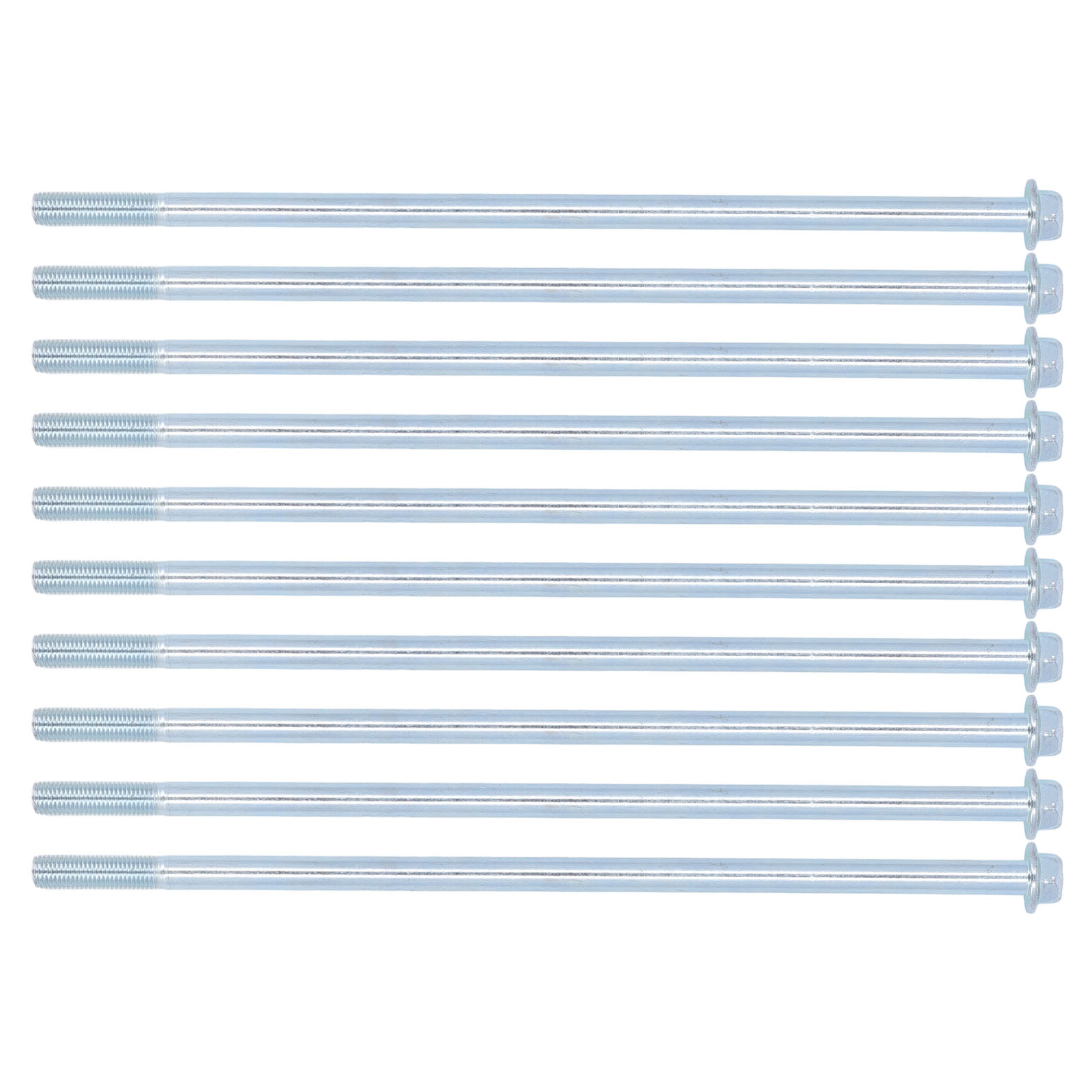 Packung Mit 10 Robusten Halbgewindeschrauben Aus Kohlenstoffstahl, Feingewinde, Länglicher Sechskantkopf 10x285 Mm