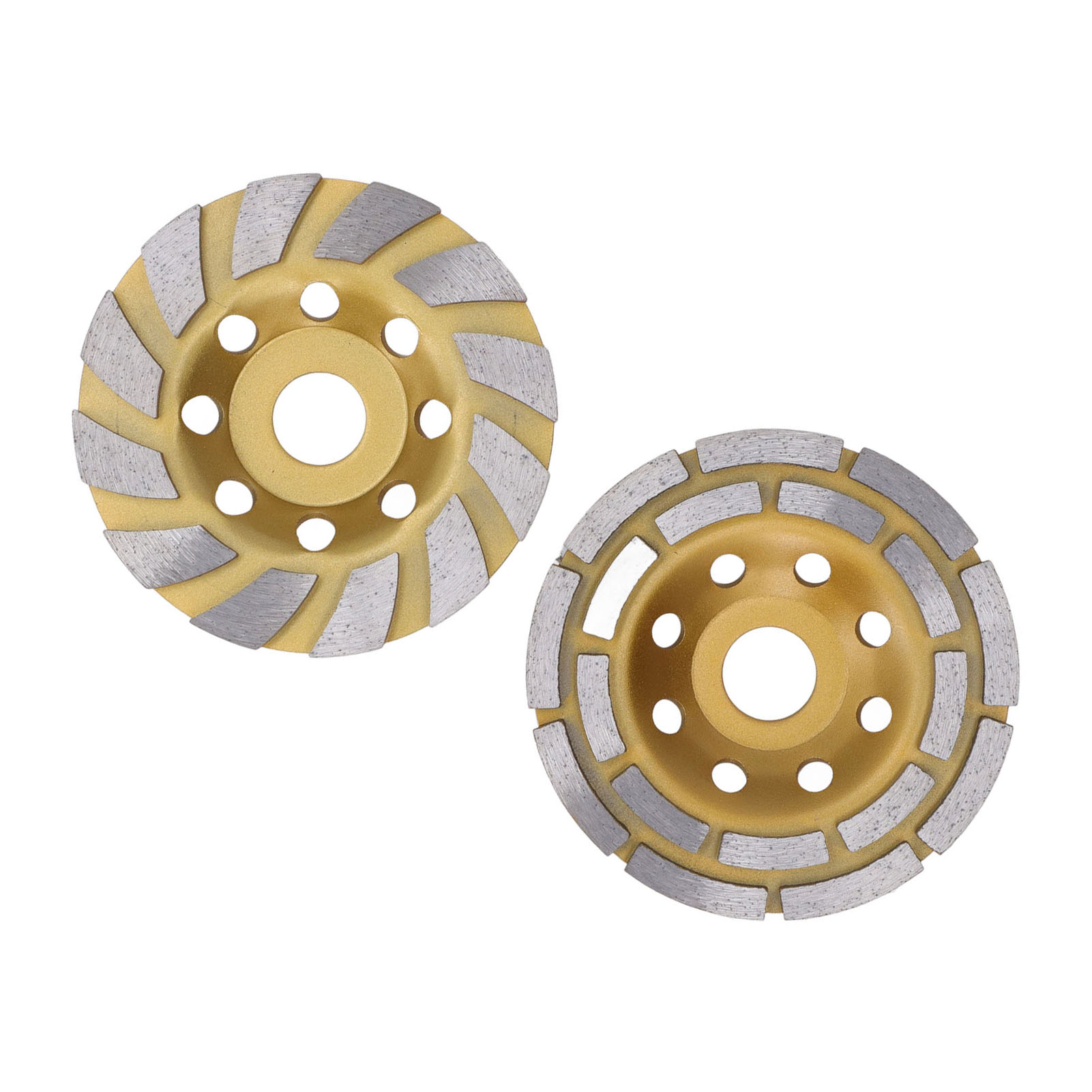 115-mm-diamantschleifscheibe, 2er-set Doppelreihen- Und Turbo-schleifscheiben, Schleifscheibe Für Beton Und Stein, Unterlegscheibe Nicht Enthalten