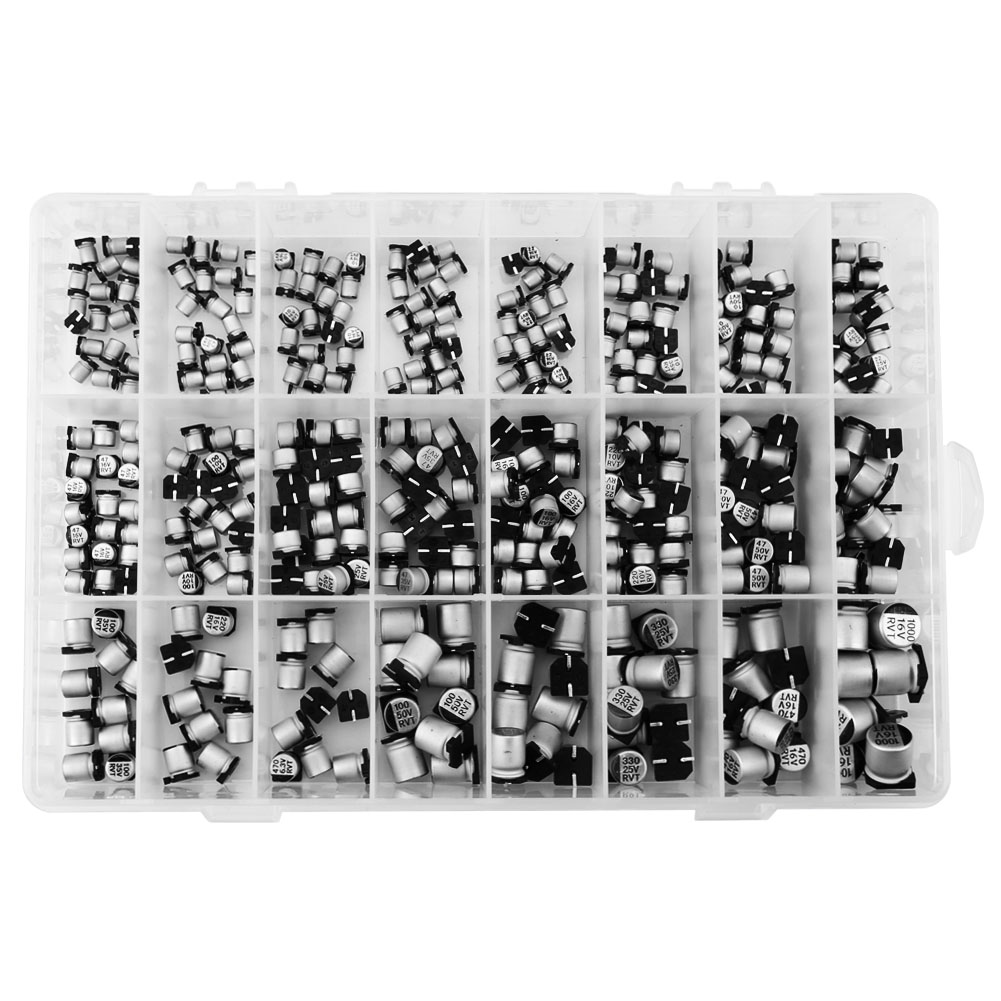 400-teiliges Set Mit 24 Verschiedenen Werten Von Smd-aluminium-elektrolytkondensatoren Von 1 Μf Bis 1000 Μf