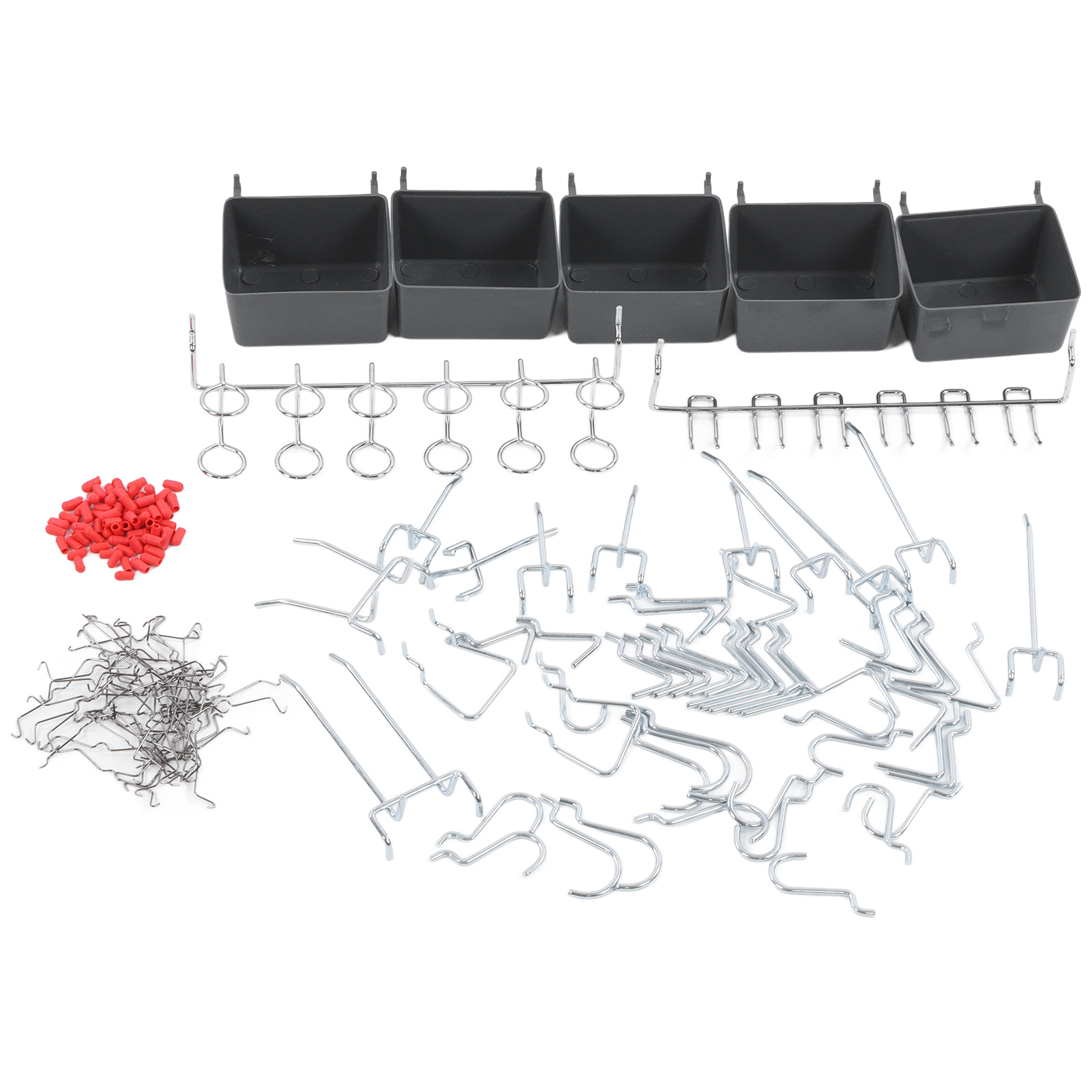 Set Mit 114 Lochwandhaken, Robustes Aufbewahrungszubehör Mit Behältern Und Schlössern