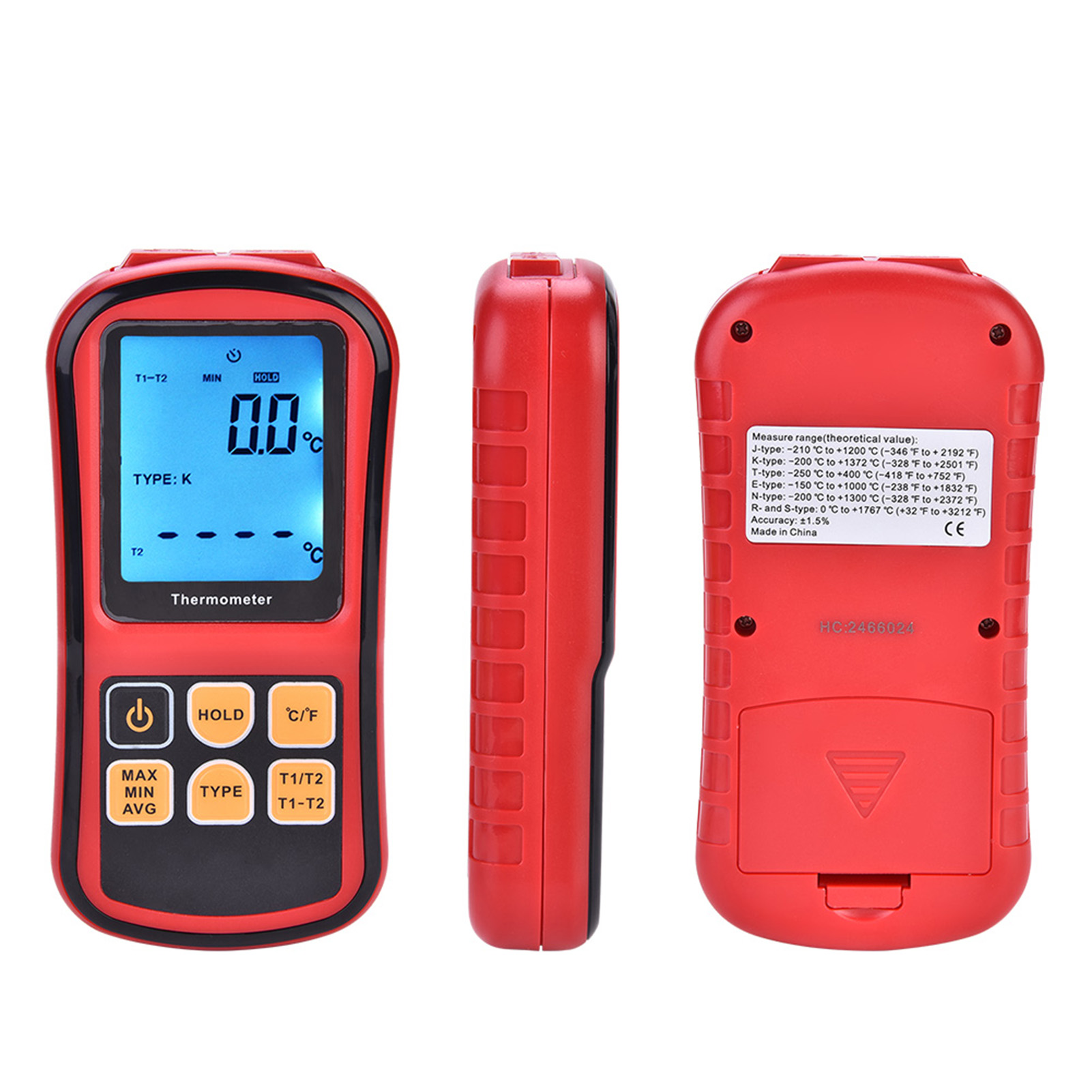 Gm1312 Zweikanal-digitalthermometer Mit Lcd-anzeige Zur Temperaturmessung