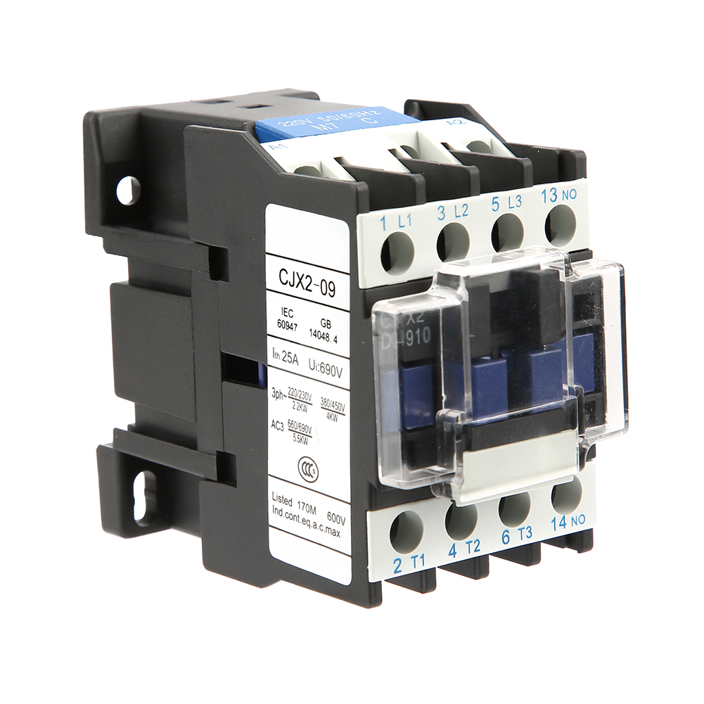 Industrieller Elektrischer Schütz Ac 220v 9a Cjx2-0910, Hohe Empfindlichkeit, Für Stromkreissteuerung