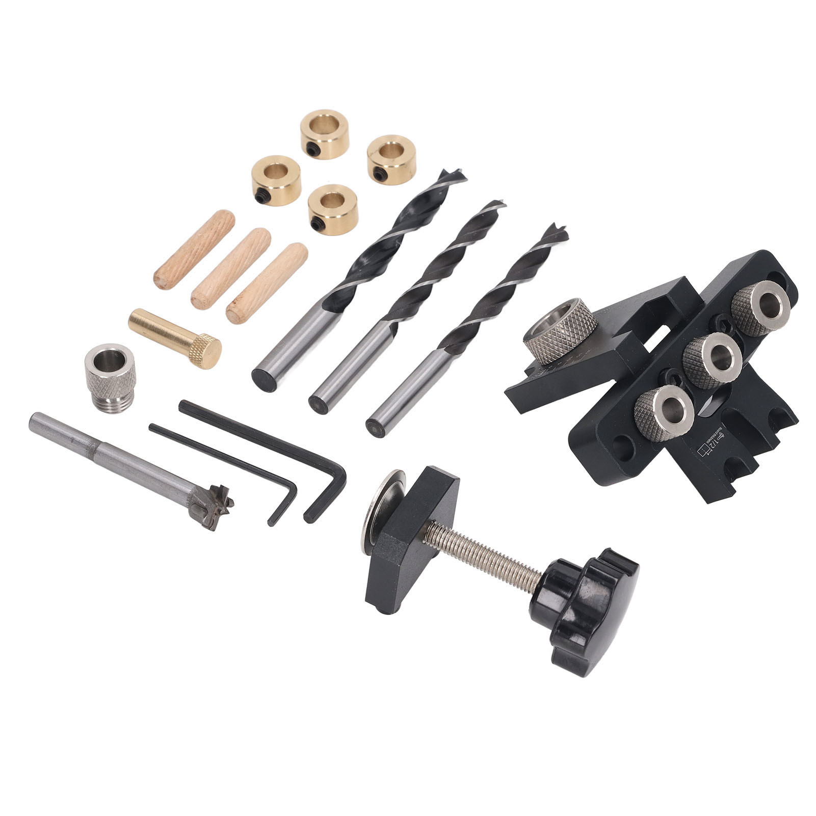 3-in-1-taschenlochbohrlehren-set Aus Aluminiumlegierung, Holzbohrhilfe Mit Runddübeln, Holzbearbeitungswerkzeug