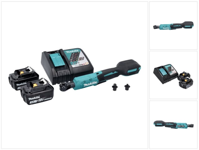 Dwr 180 rf Akku Ratschenschrauber 18 v 47,5 Nm 1/4' 3/8' + 2x Akku 3,0 Ah + Ladegerät - Makita