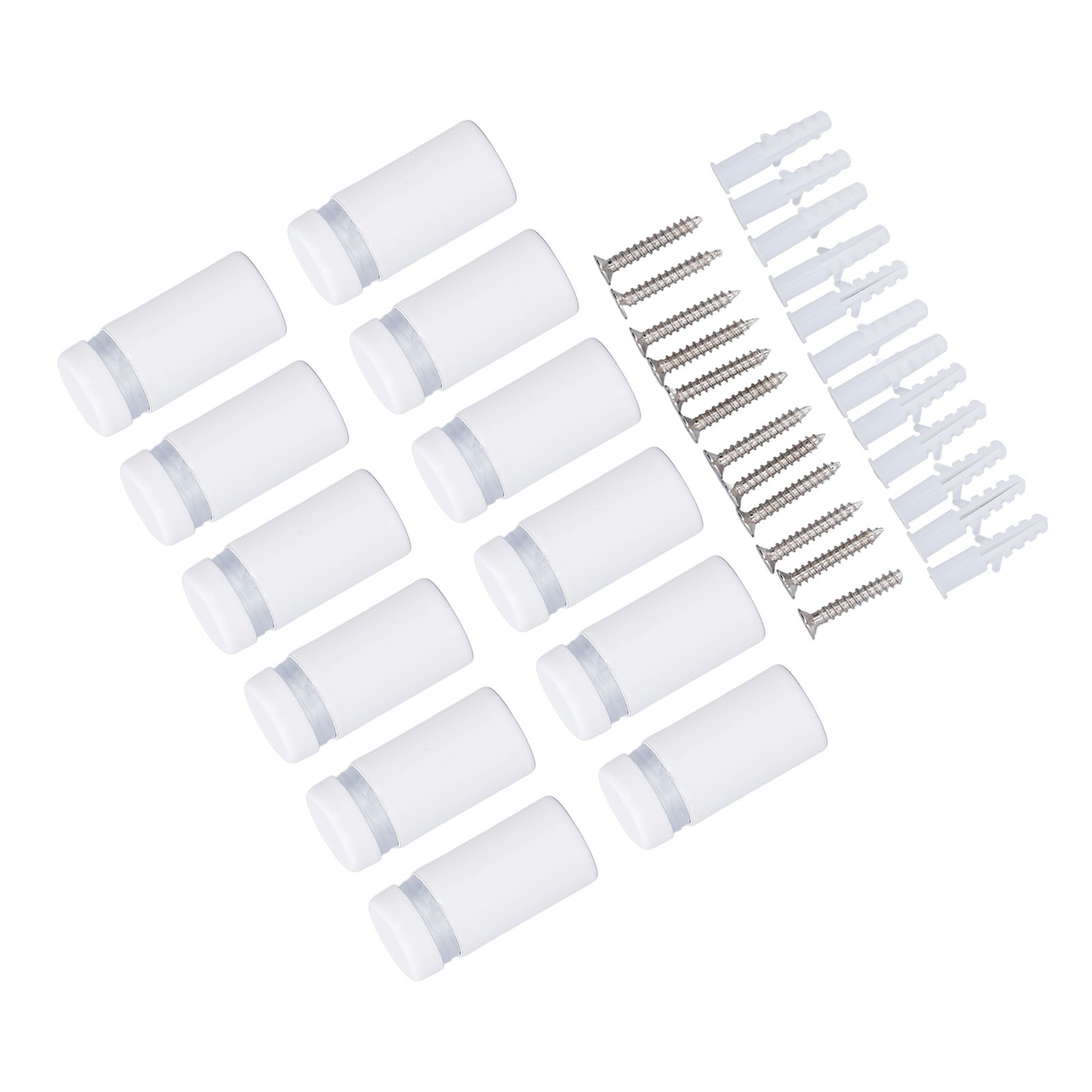 Packung Mit 12 Edelstahl-wandabstandsschrauben Für Werbemontage, 12 X 25 Mm