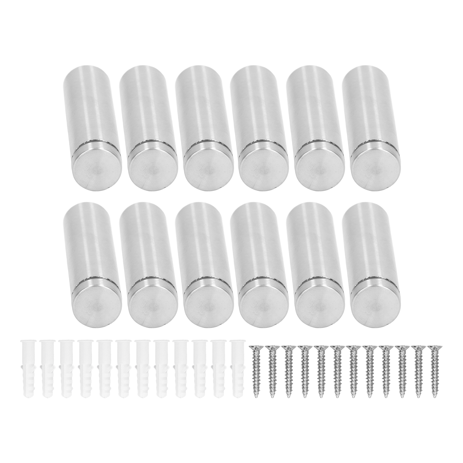 Set Mit 12 Edelstahl-abstandshaltern, 19 X 70 Mm, Wandmontage-set Für Werbeschilder