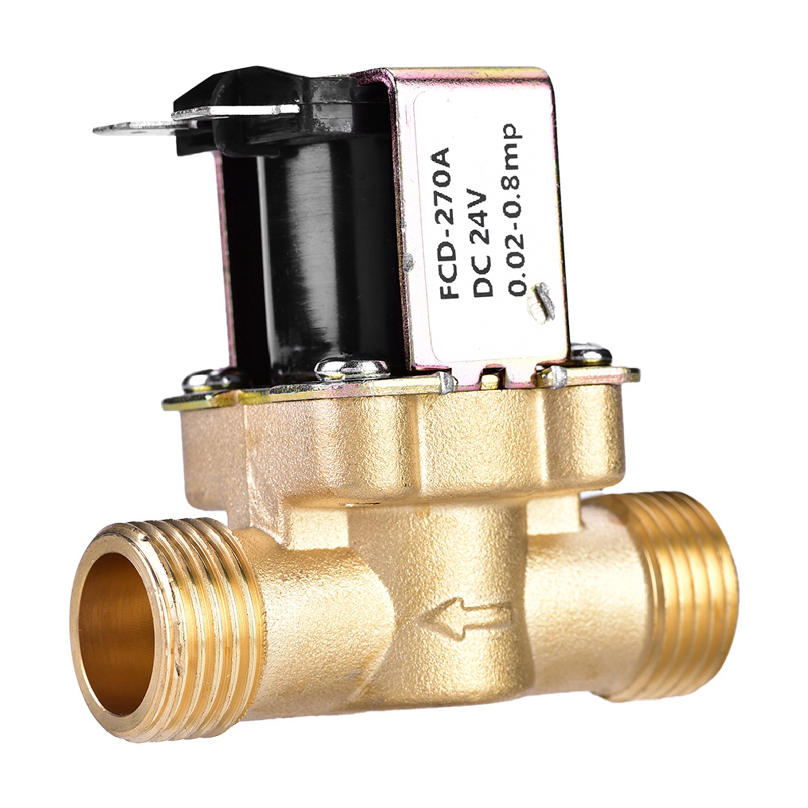 1/2-zoll-magnetventil Aus Messing, 24 V Dc, Normalerweise Geschlossen, Zur Wassersteuerung