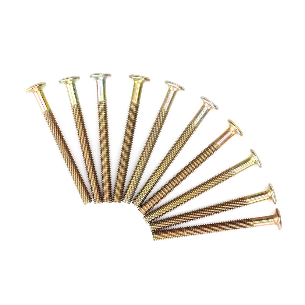 Packung Mit 10 M6-möbelschrauben Aus Kohlenstoffstahl (70 Mm) Mit 6-mm-zylindermuttern, Verbindern Und Befestigungselementen