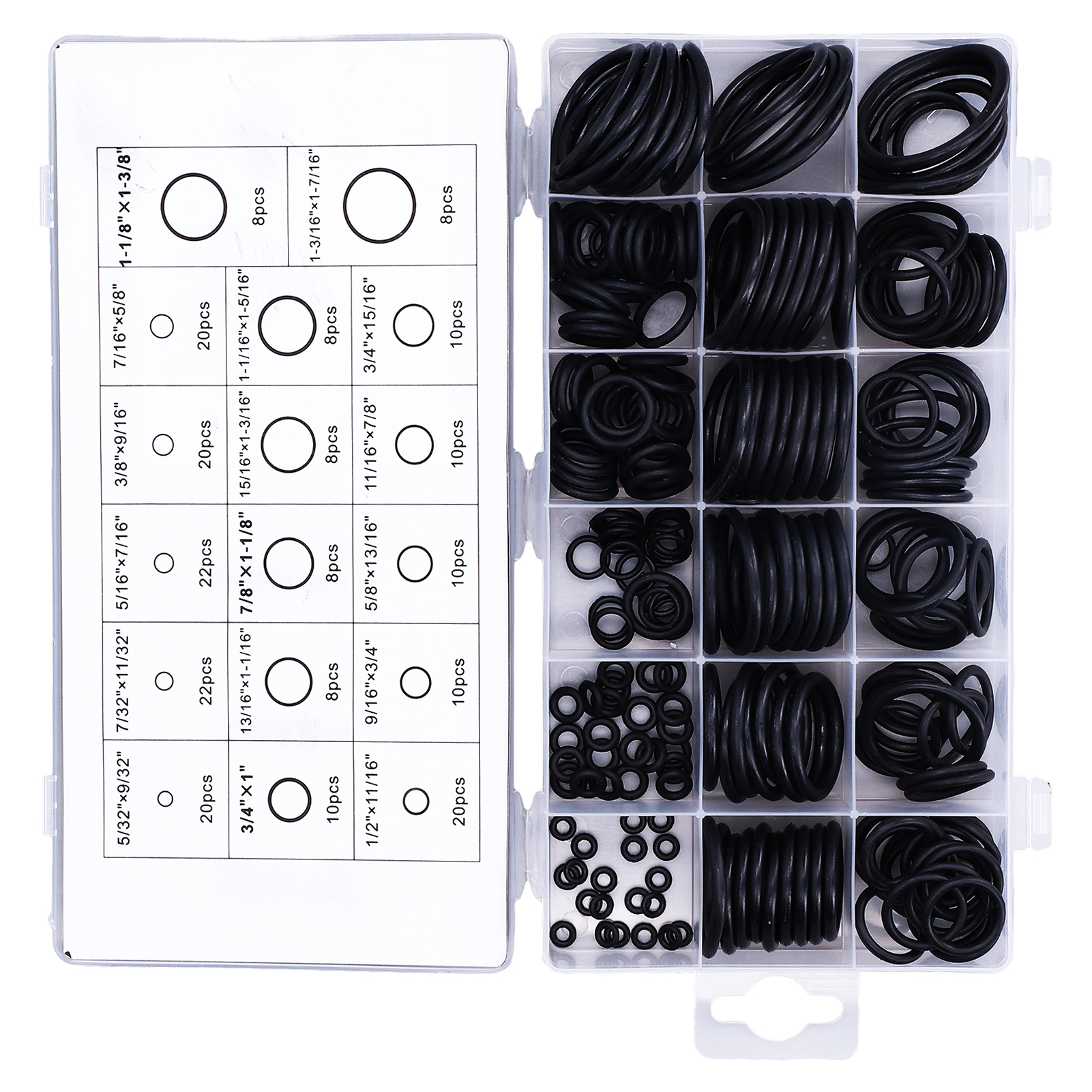 Set Mit 222 Gummi-o-ringen, Unterlegscheiben Und Dichtungsringen, Sortiment Für Rohre Und Fahrzeuge