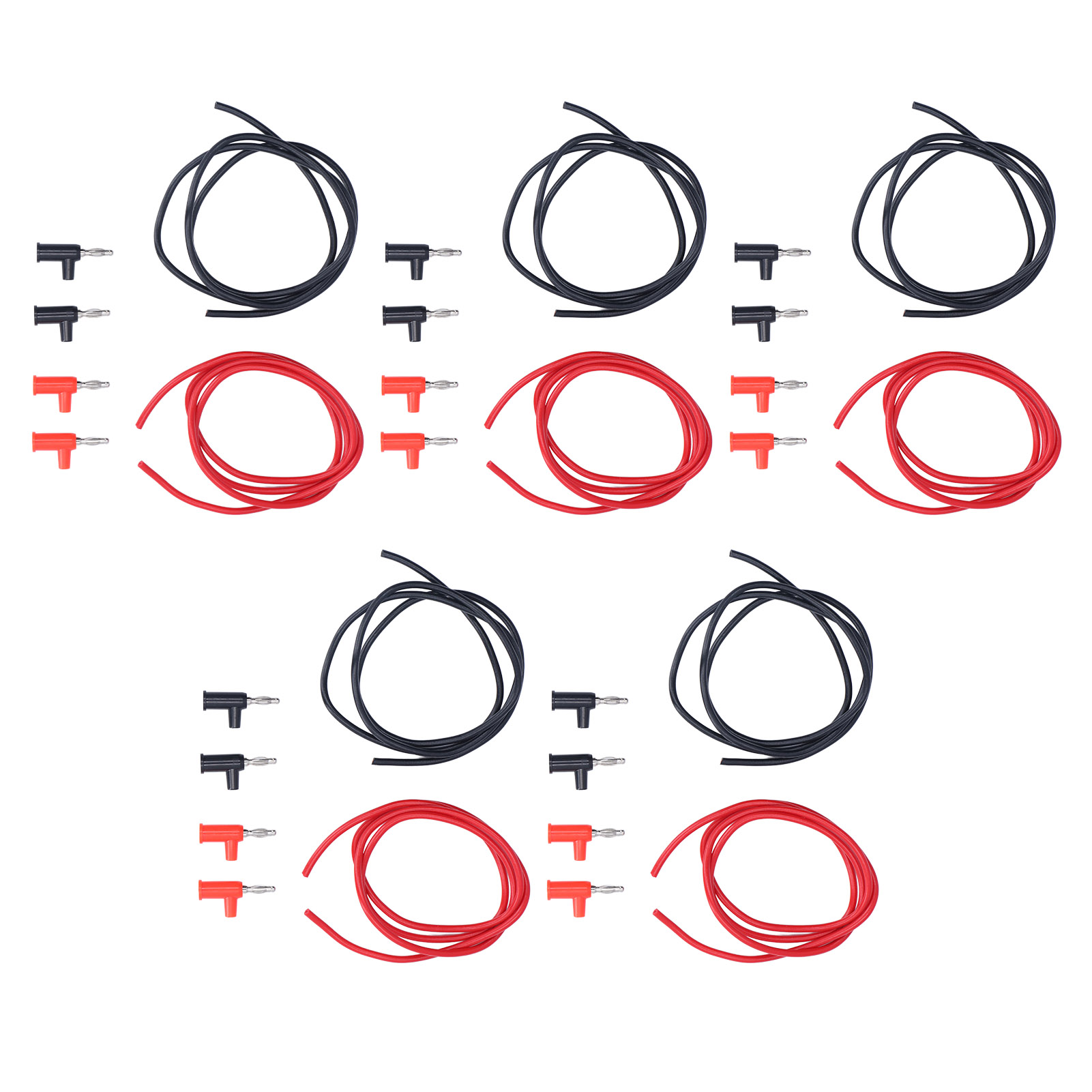 Packung Mit 5 Bananenstecker-messleitungen (4 Mm), 1 Mm² Messdraht, 30 V Ac/60 V Dc, 19 A Kabel, Komplettset