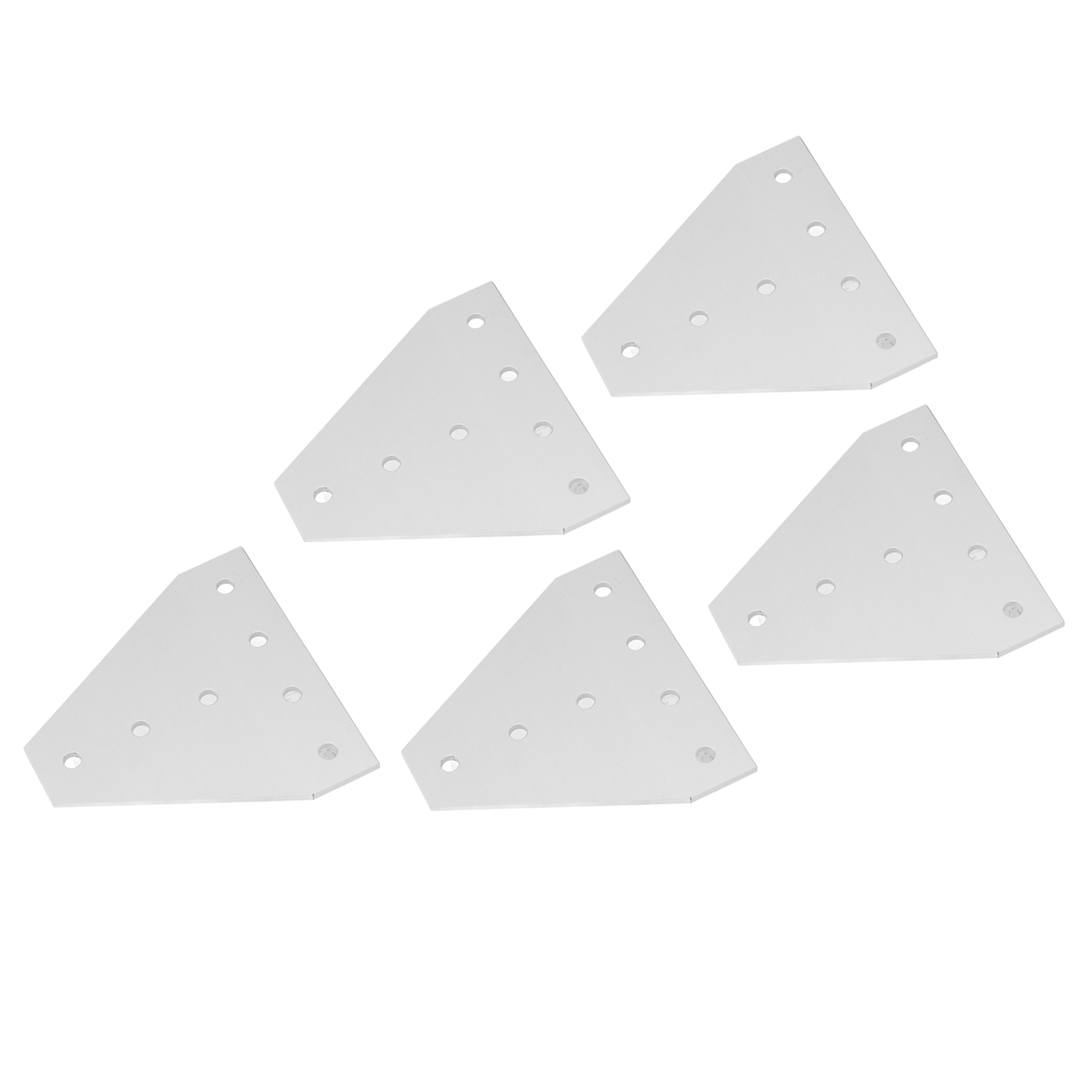 Satz Aus 5 Rechtwinkligen Verbindungsplatten Mit 7 Löchern, Aluminium 6063, 90°-flachverbinder, Profil 3030t.