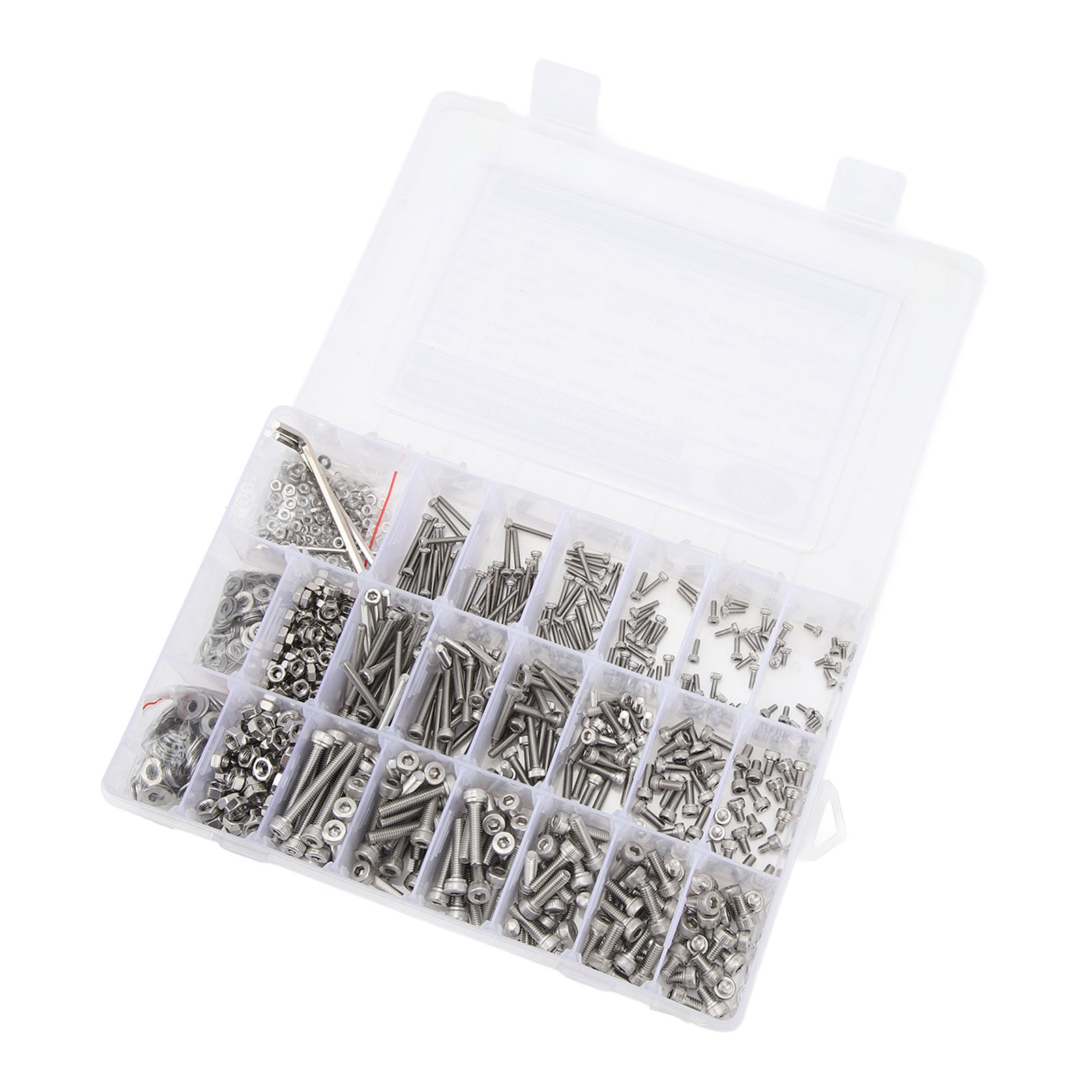 1080-teiliges Set Mit 304 Edelstahl-linsenkopfschrauben, Inbusschlüssel, Verschiedenen Schrauben Und Muttern.