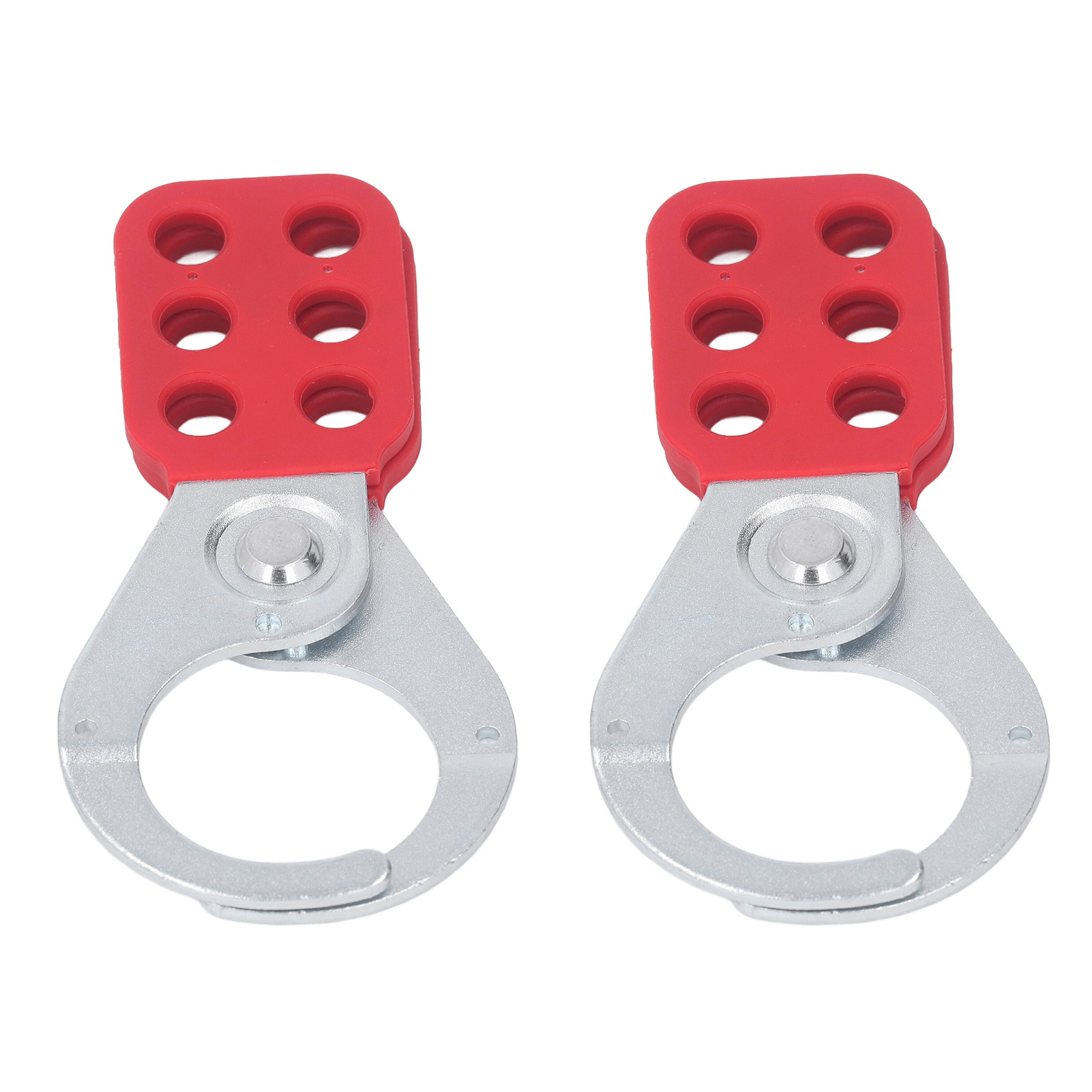 Set Mit 2 Sicherheits-vorhängeschlössern, 1,5 Zoll, Industrietauglich, 6 Löcher, Verzinkter Stahl, Manipulationssicher