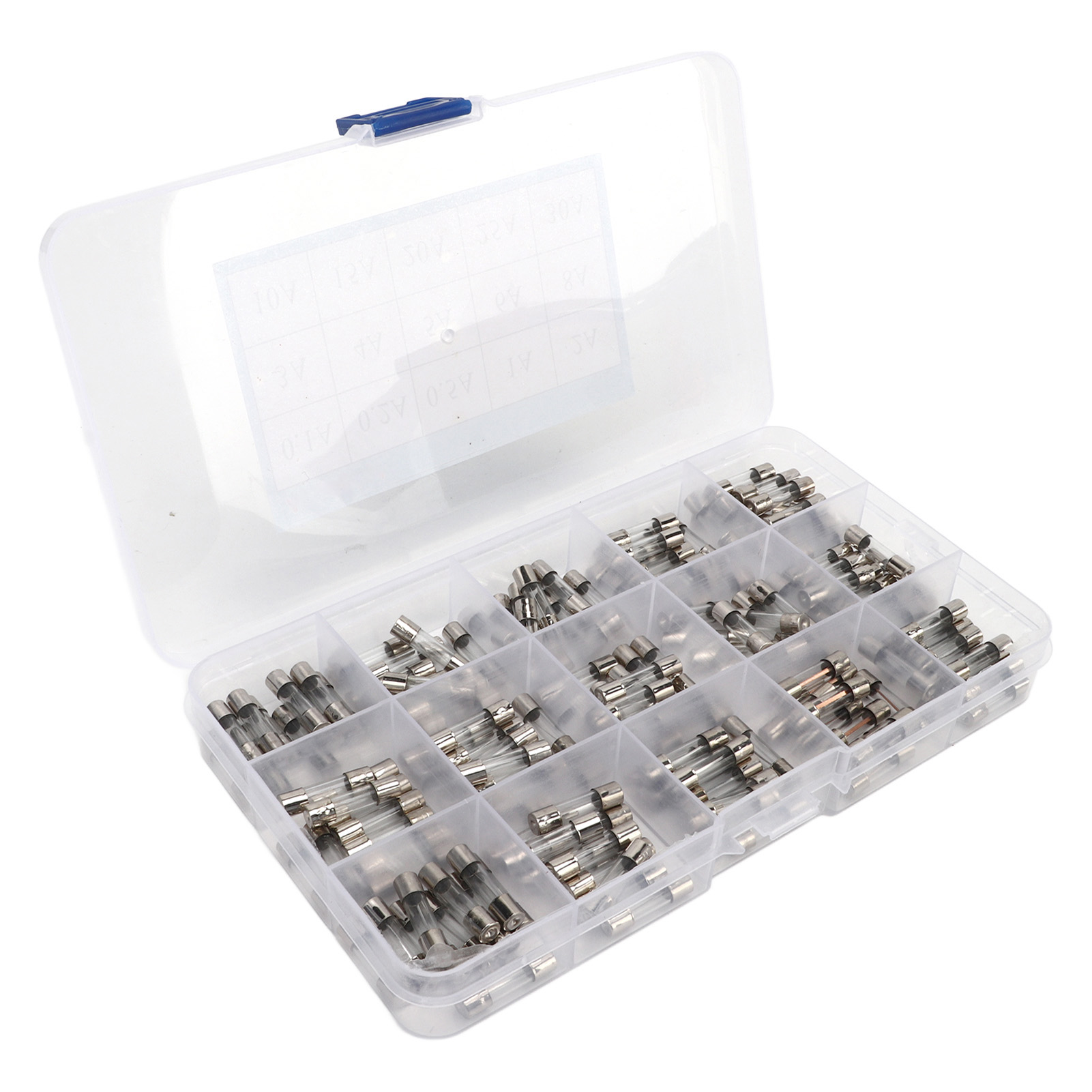 Packung Mit 150 Glassicherungen, 0,1 A–30 A, 15 Typen, 5 X 20 Mm, Elektrisches Schutzset