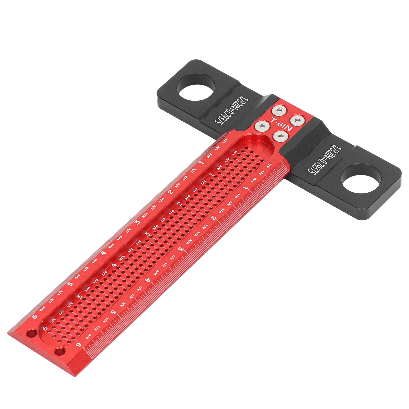 Aluminium-lochmarkierungslineal, T-förmiger, Verschleißfester Präzisions-anreißer Für Holzbearbeitung, 15 Cm