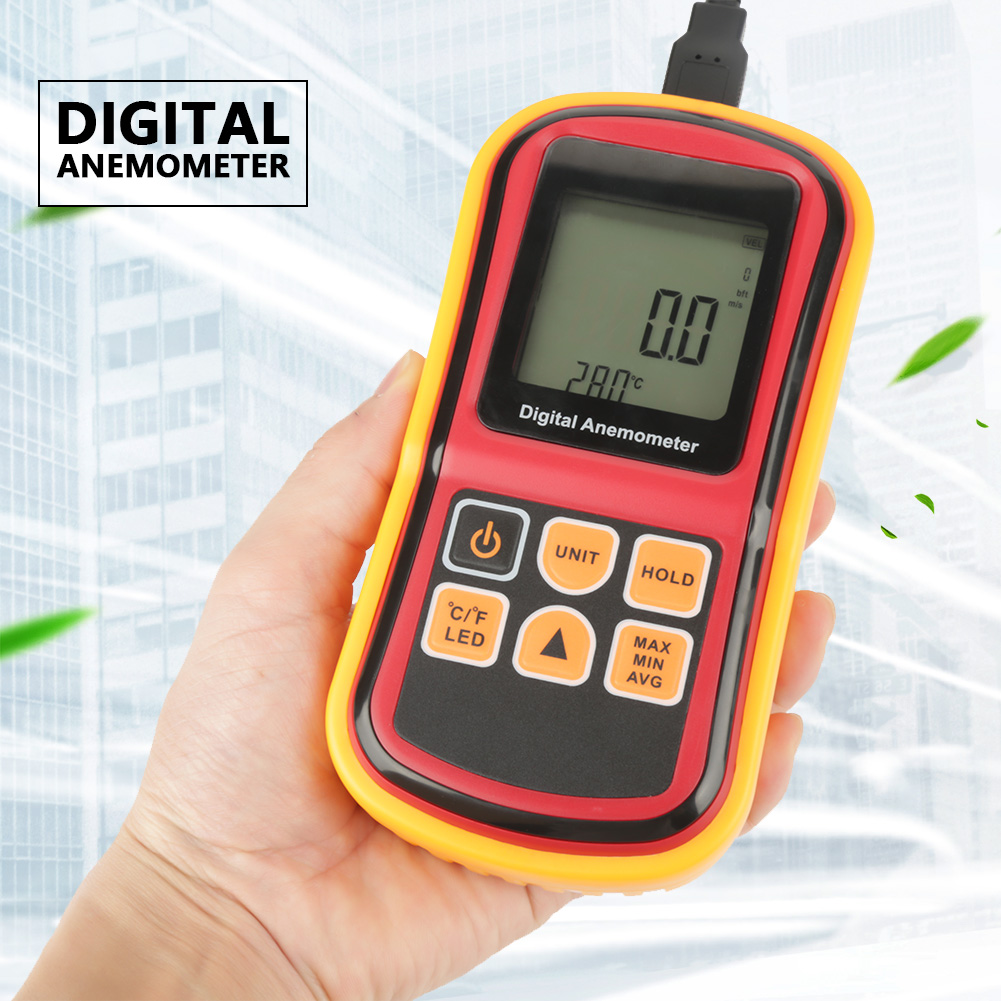Gm8901 Tragbares Digitales Lcd-anemometer, Windgeschwindigkeits- Und Temperaturmesser Mit Luftstromsensor