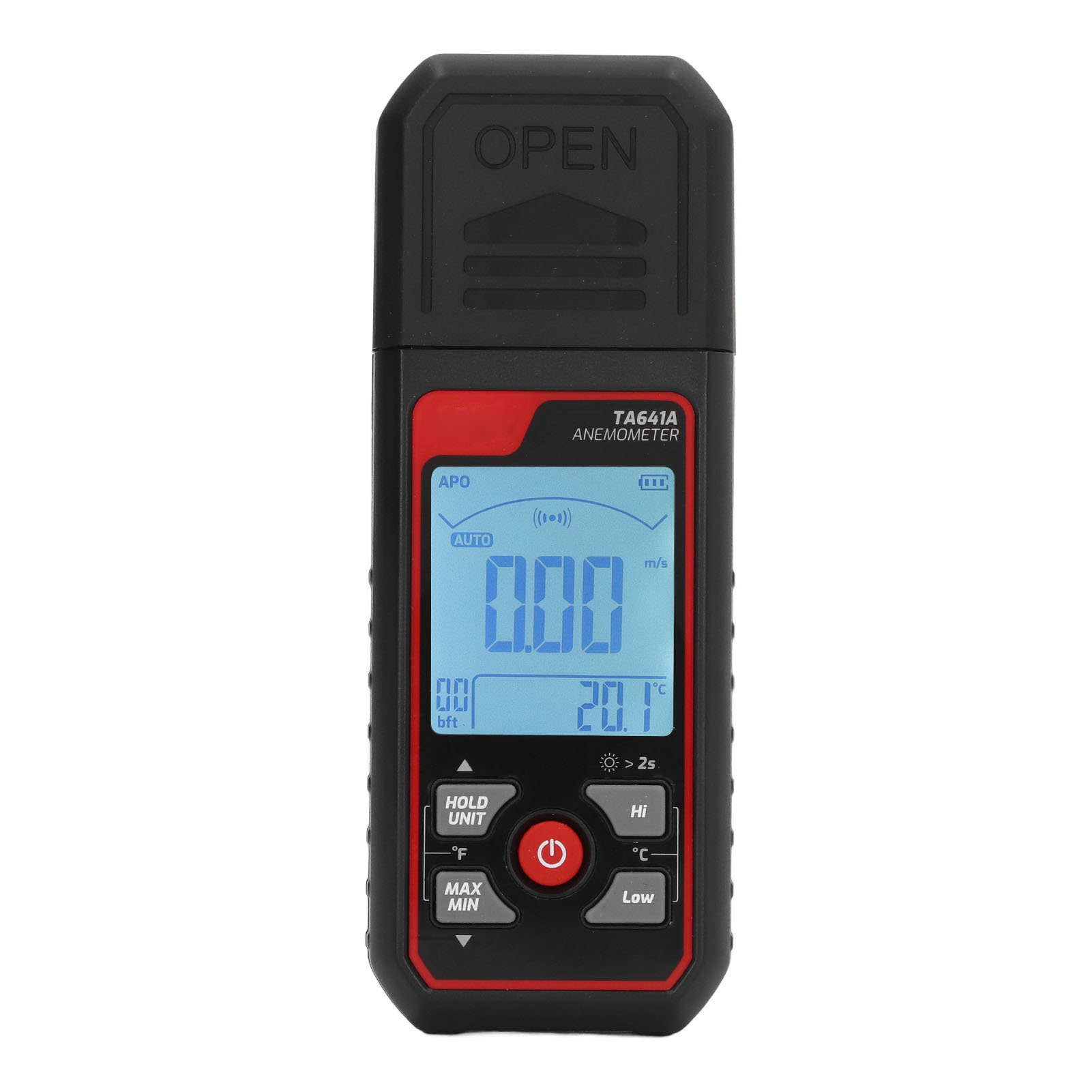 Digitales 8-blatt-anemometer, Hochpräzises Tragbares Windgeschwindigkeitsmessgerät 0,06-30,0 M/s