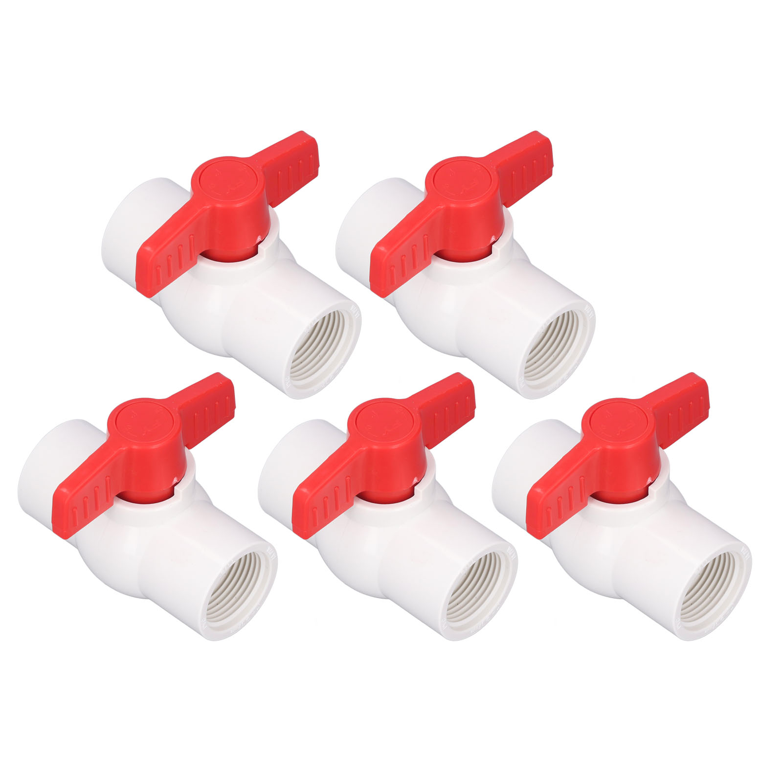 5-teiliges Pvc-kugelventil, Flacher T-griff, Poolwasserzulaufventil, 20 Mm/0,8 Zoll