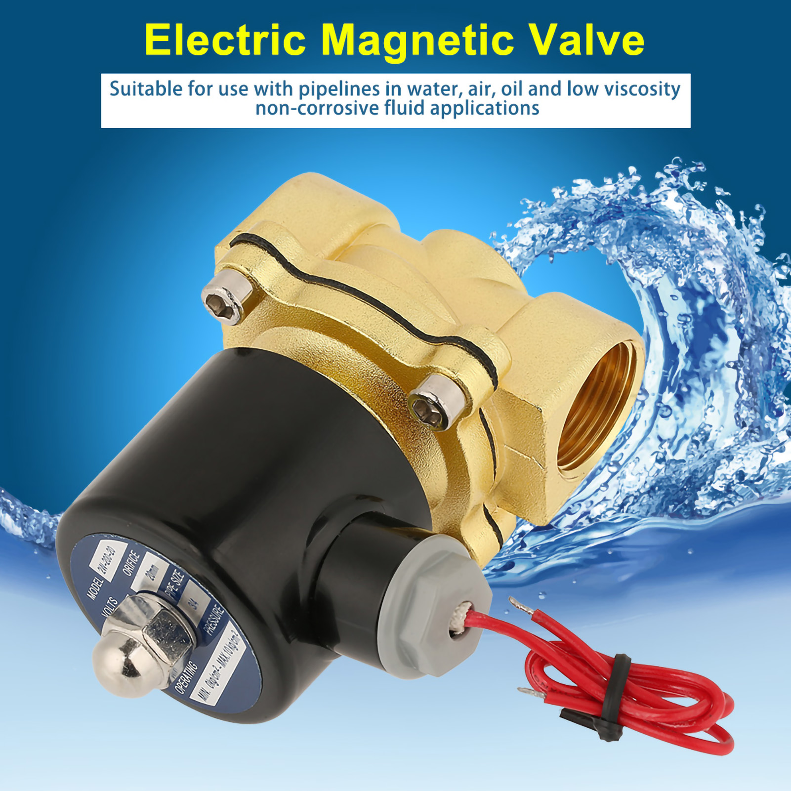 Pt3/4 2-wege-magnetventil, Normalerweise Geschlossen, Aus Aluminiumlegierung, Für Luft, Wasser Und Öl, 110 V Ac, 1 Stück