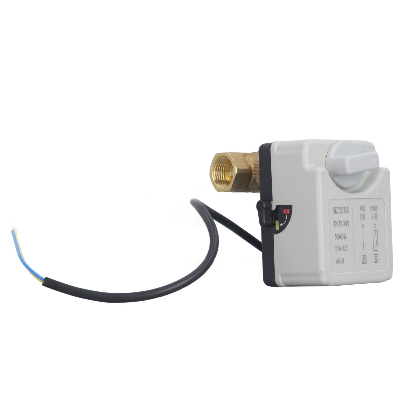 Motorisiertes 2-draht-2-wege-ventil, Normalerweise Geschlossen, Dn15, Elektrisch Dc 12–24 V, Manuell Und Automatisch