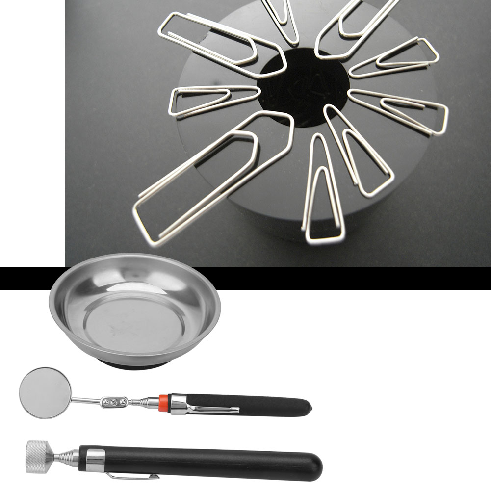 Set Mit 3 Magnetischen Werkzeugablagen Und Teleskopischen Schraubeninspektionsspiegeln