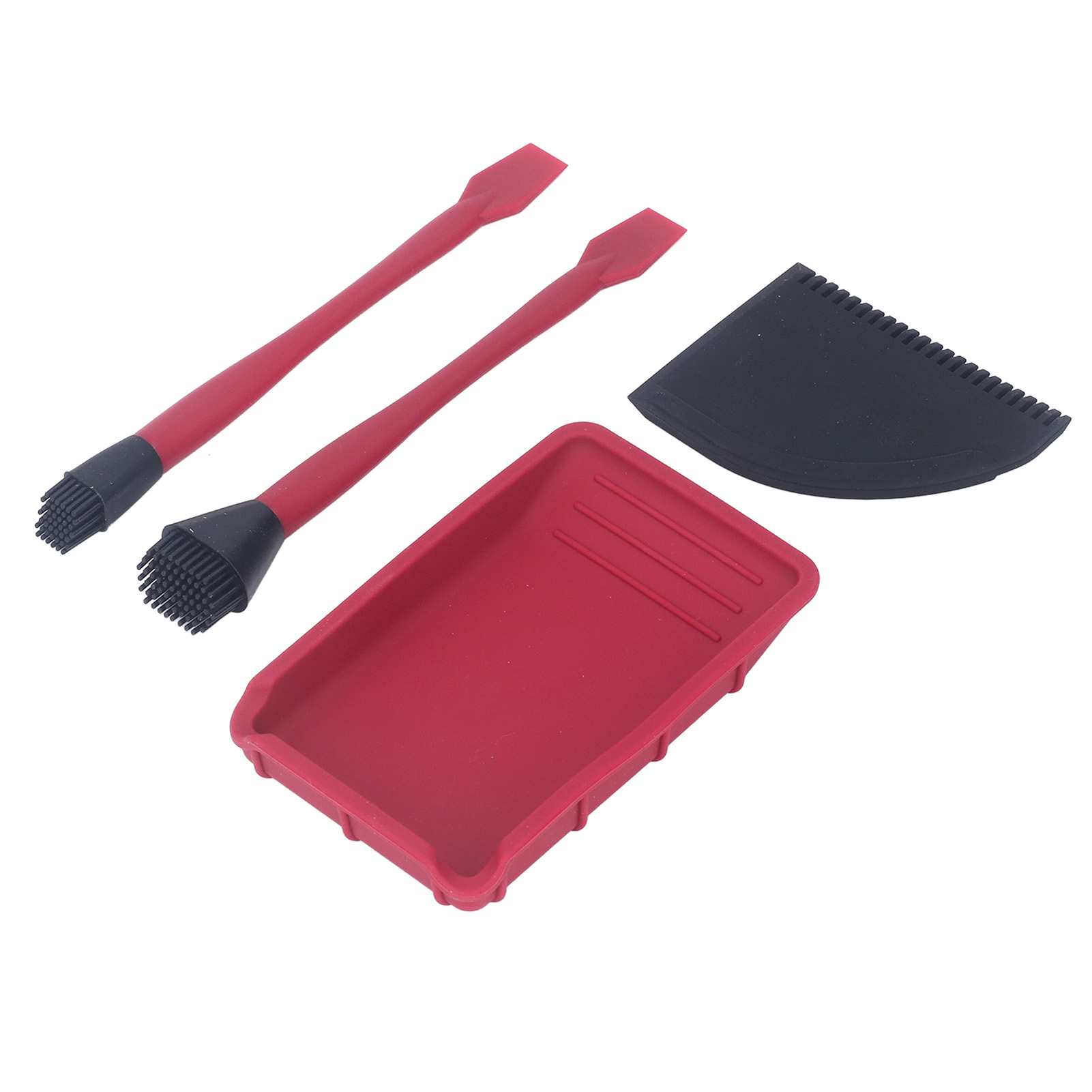 4-teiliges Silikonklebstoff-set Mit 2 Pinseln, 1 Kamm Und 1 Schale, Gleichmäßiger Applikator Für Die Holzbearbeitung