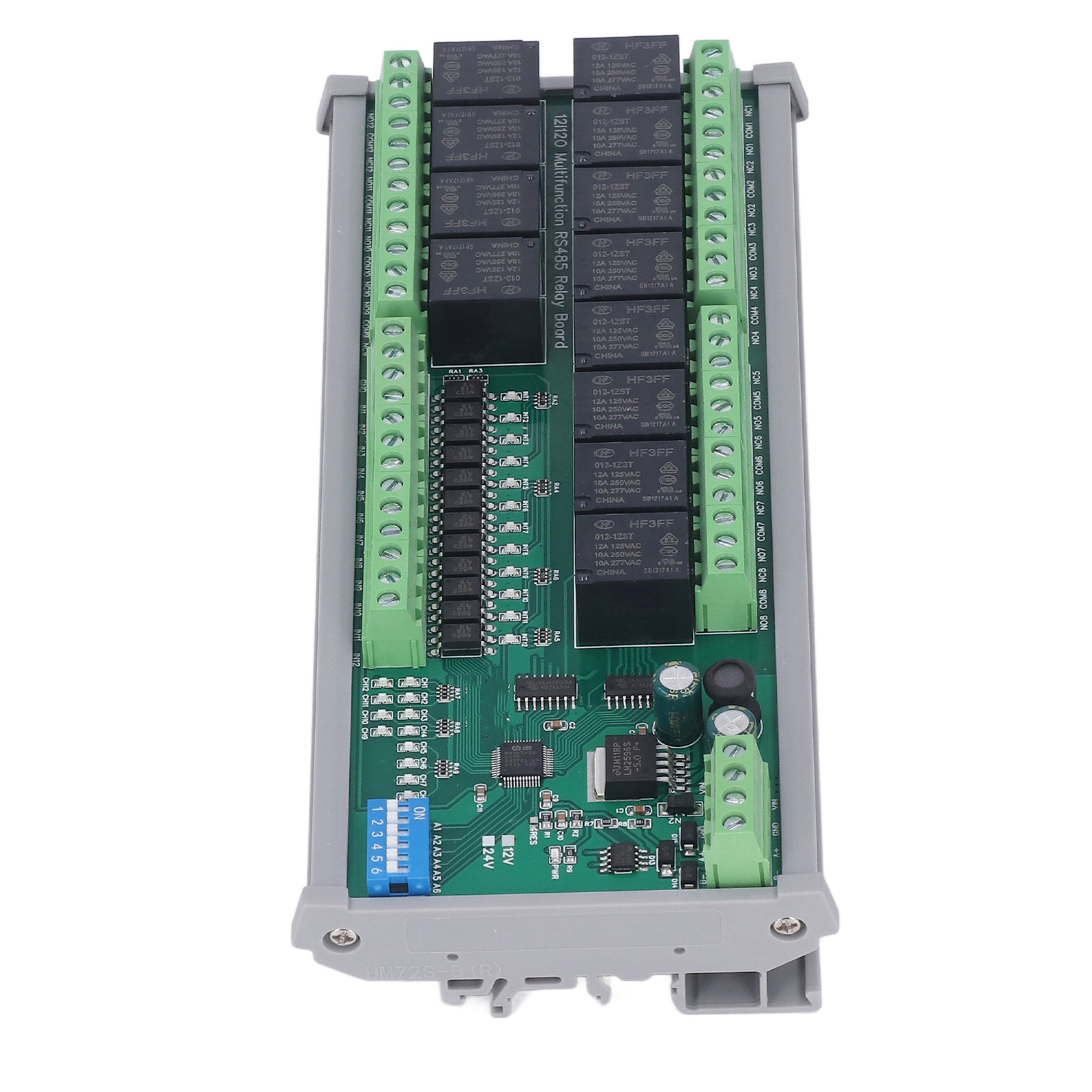 12-kanal Rs485 Relaismodul Rtu Leiterplatte Din-schienen-industriesteuerung 12v