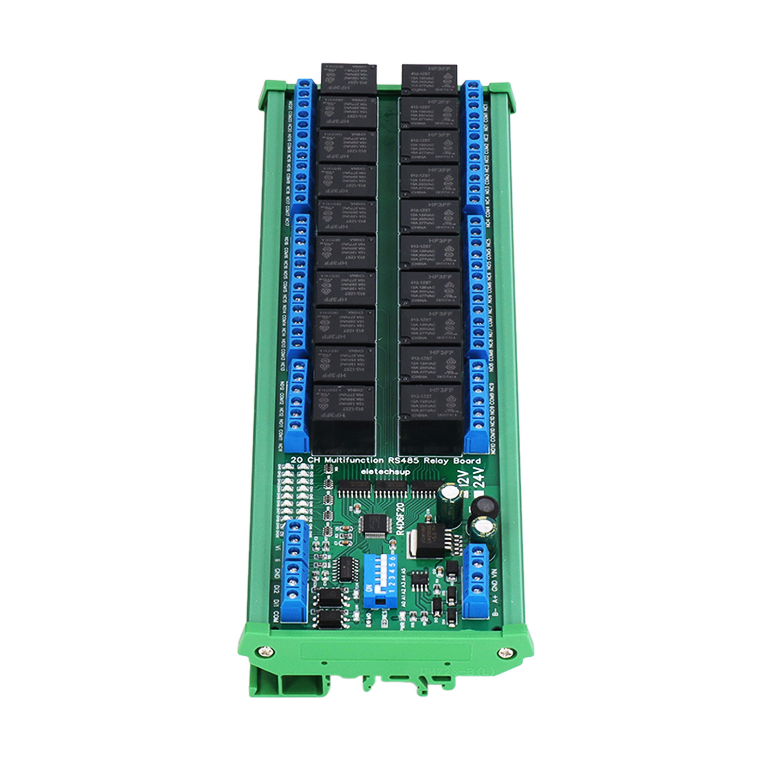 12v 20-kanal Rs485 Relaismodul, Multifunktions-steuerplatine Mit Din-schiene, Industrielles Erweiterungsmodul.