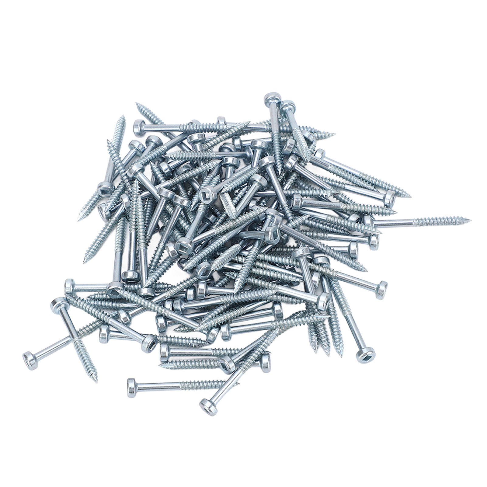 100 Stück Selbstbohrende Holzschrauben, Vierkantantrieb, Verzinkter Stahl, Feingewinde, 38 Mm (1-1/2 Zoll)