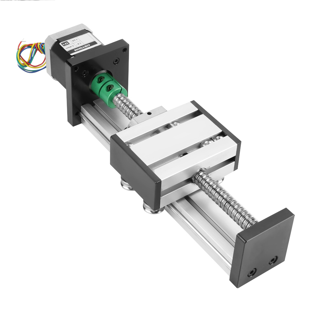 Kugellager 1204, Lineartisch Mit Langem Schlitten, Spindelantrieb Mit Schrittmotor, 100 Mm Hub
