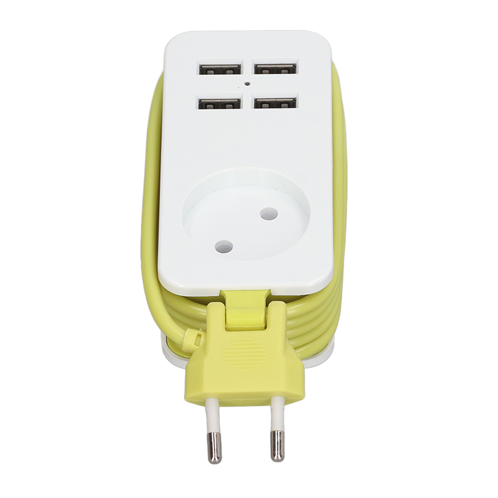 1200-w-10-a-eu-steckdosenleiste, Feuerfest, Europäischer Stecker Mit 4 Usb-anschlüssen Für Smartphones Und Tablets, 250 V, Weiß/grün