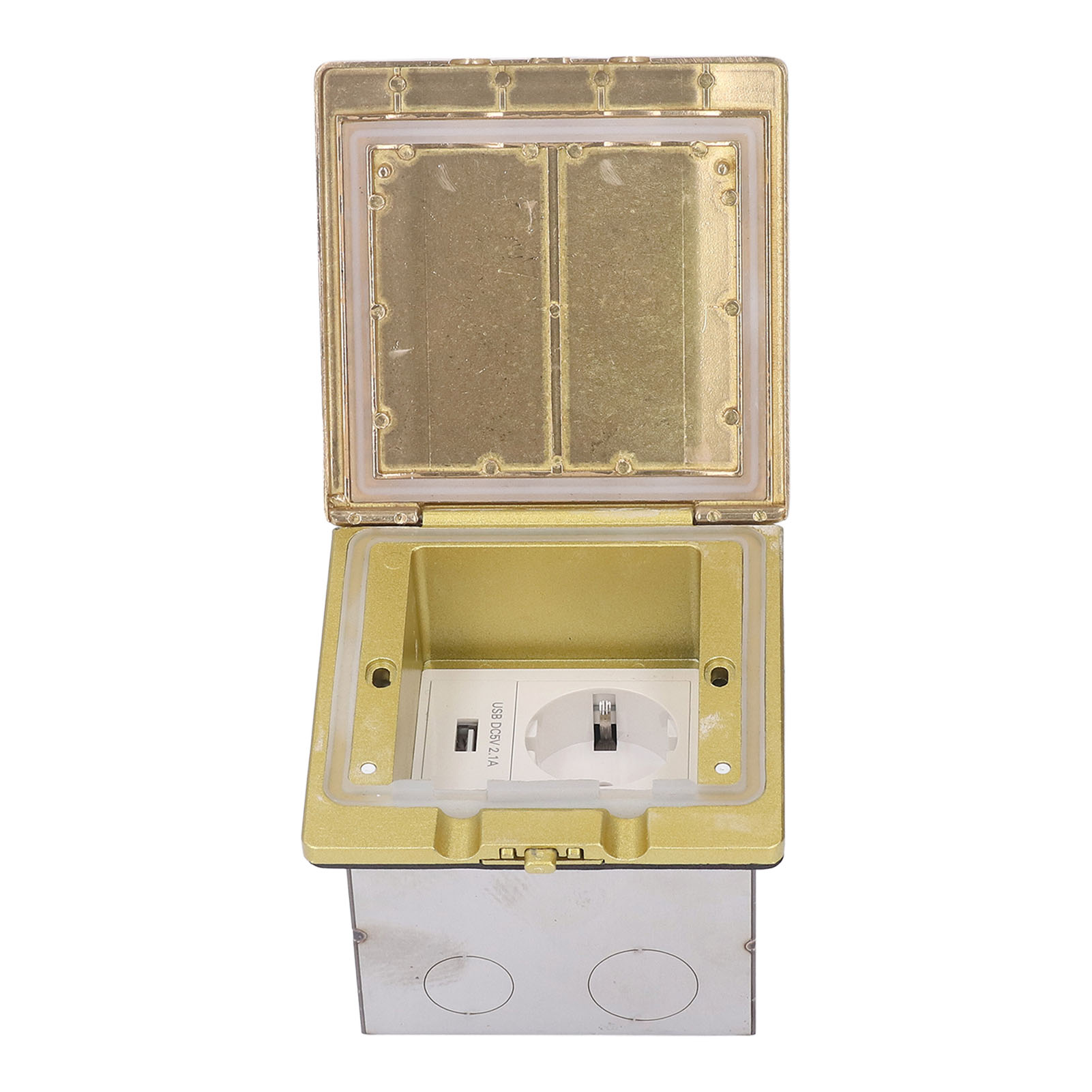 Bodeneinbausteckdose Mit Usb-anschluss, Wasser- Und Staubdicht, Versenkte Steckdose, Eu-norm, 250 V