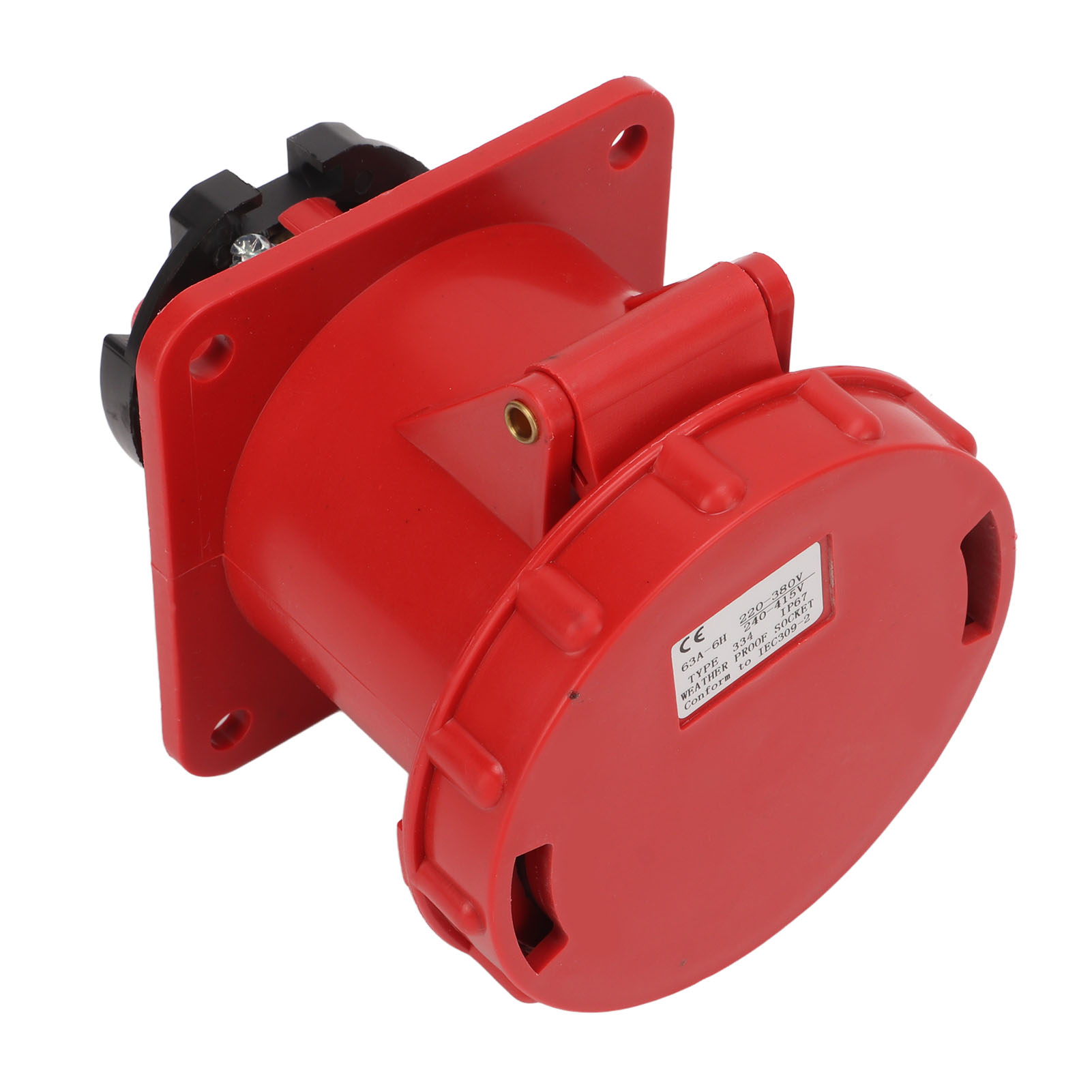 63a 4-poliger Industriestecker, Ip67 Wasserdicht, Versenkte Buchse In Pp-gehäuse, 220–380 V / 240–415 V, Für Den Professionellen Einsatz