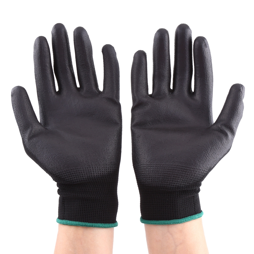 12 Paar Pu-beschichtete Strickarbeitshandschuhe Für Arbeiter (m)