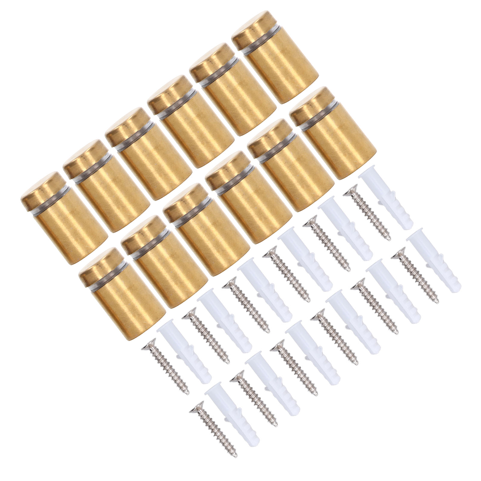 Set Mit 12 Edelstahl-schraubabstandshaltern 12x20mm Für Werbewandmontage