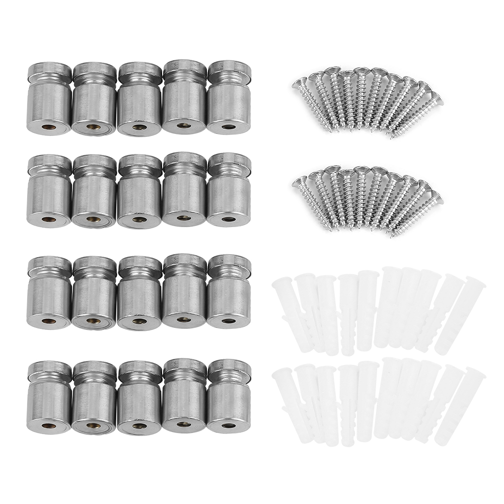 Packung Mit 20 M12x20mm Edelstahl-befestigungsschrauben, Glasabstandshalter, Wandbefestigung