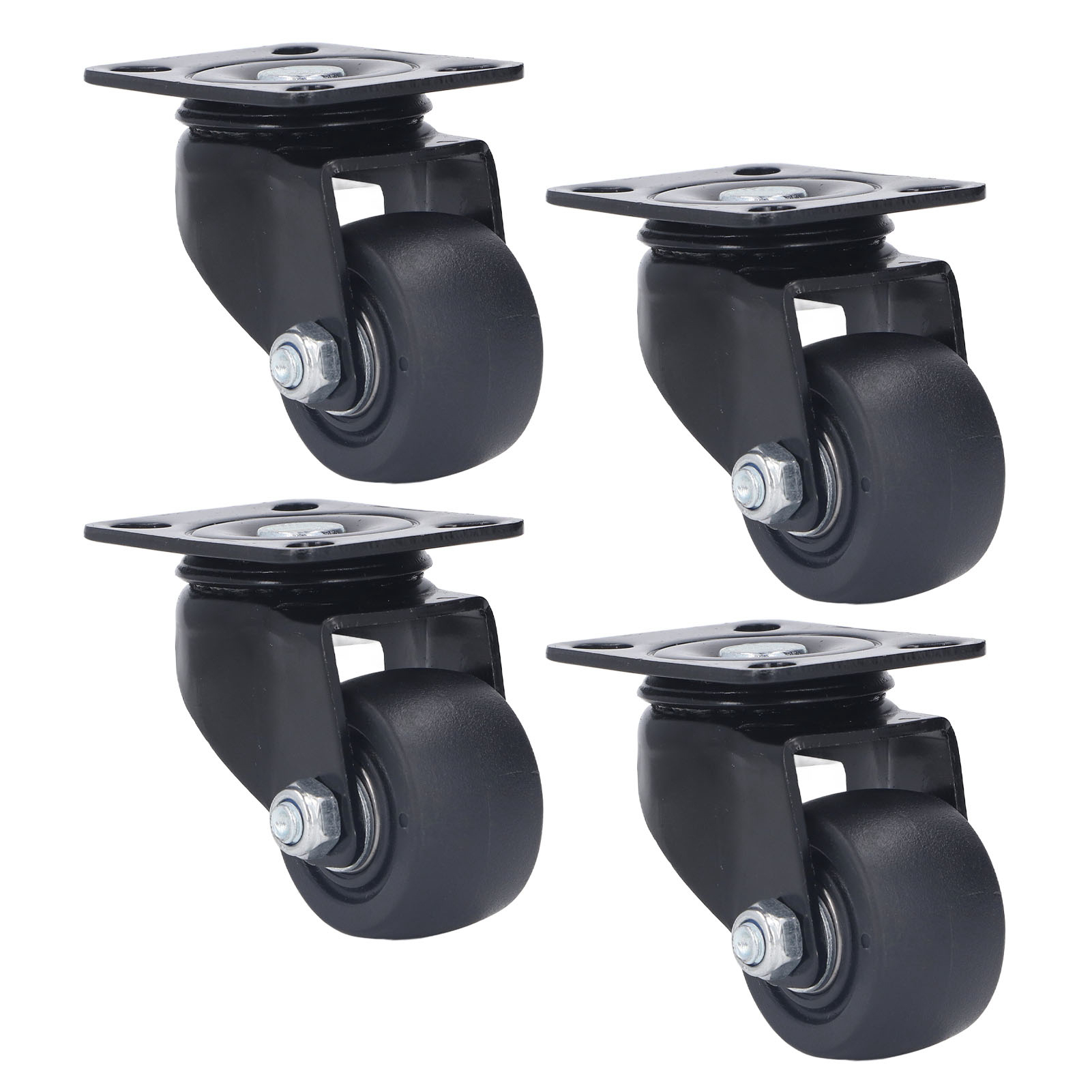 Satz Mit 4 Lenkrollen, 50 Mm Nylonräder Mit Doppelkugellagern, Tragkraft 300 Kg Für Sackkarren