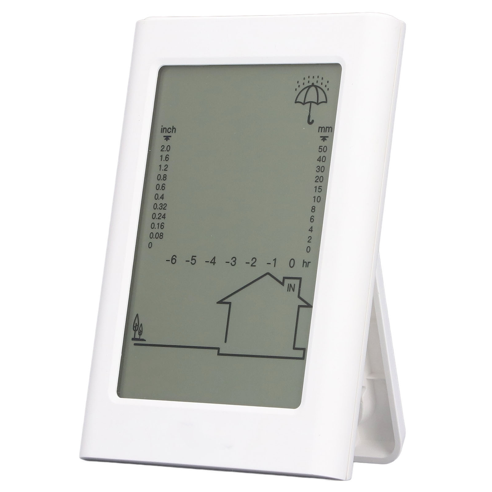 Elektronischer Digitaler 3-in-1-regenmesser, Kabellose Wetterstation Für Den Außenbereich Mit Orangefarbener Hintergrundbeleuchtung