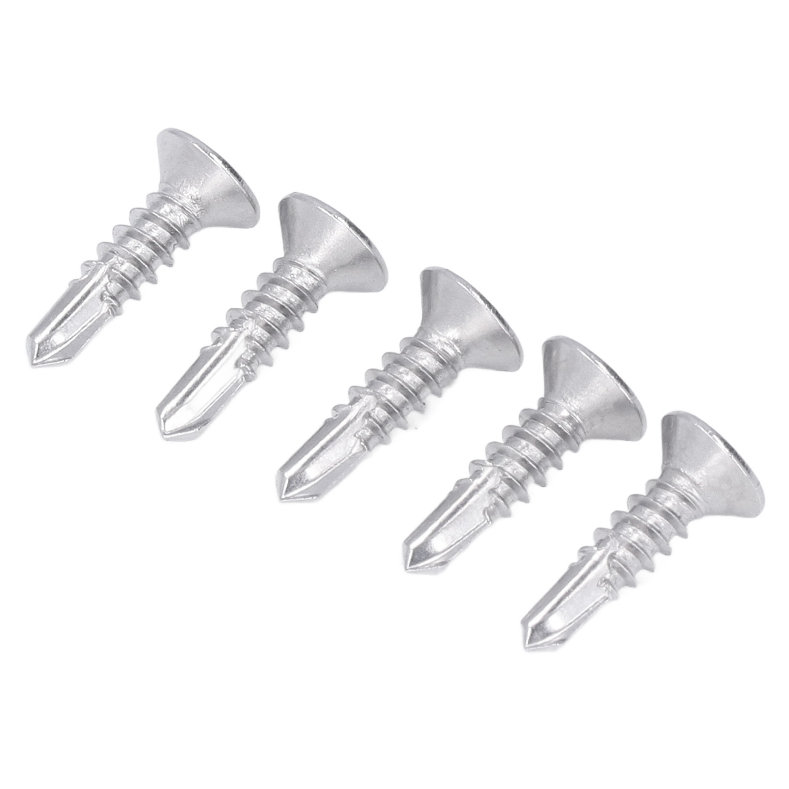 200 Stück Selbstbohrende Schrauben, Senkkopf, Kreuzschlitz, Edelstahl 410, 19 Mm, M4,8-16