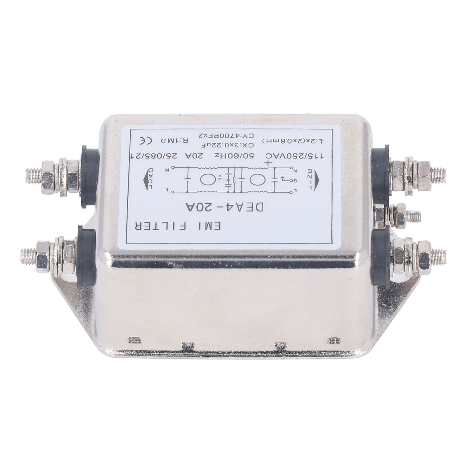Emv-filter, Entstörfilter, 2-polig, Einphasig Wechselstrom, 115–250 V, 20 A, 50/60 Hz