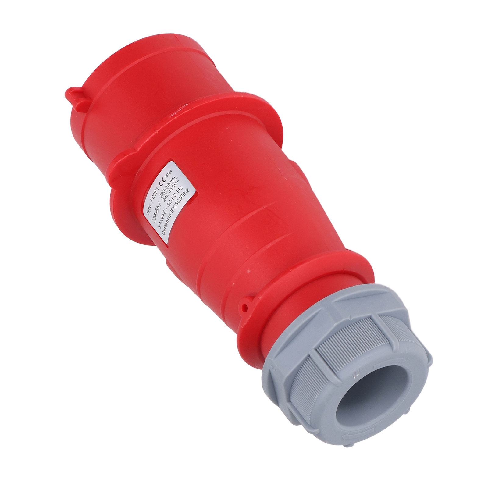 Wasserdichter Industriestecker, 5-polig, Gerader Einbaustecker (3p+n+e), 32 A, 220–380 V, 240–415 V